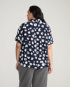 Chelsea Liquid Jersey Short Sleeve Shirt - Mystic Blossom | Plus Size & Straight Size Women's Fashion | Universal Standard