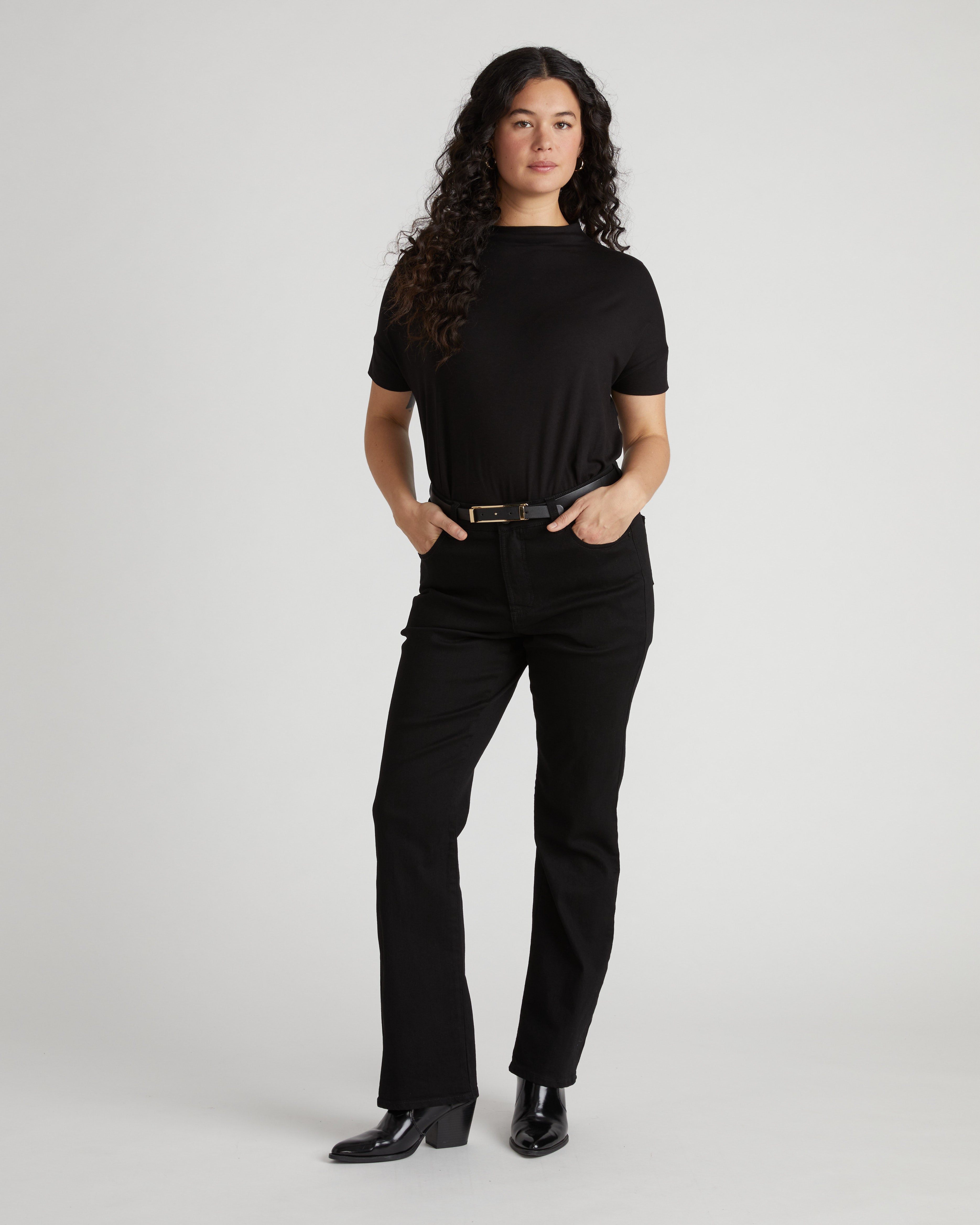 Petra Liquid Jersey Top - Black – Universal Standard