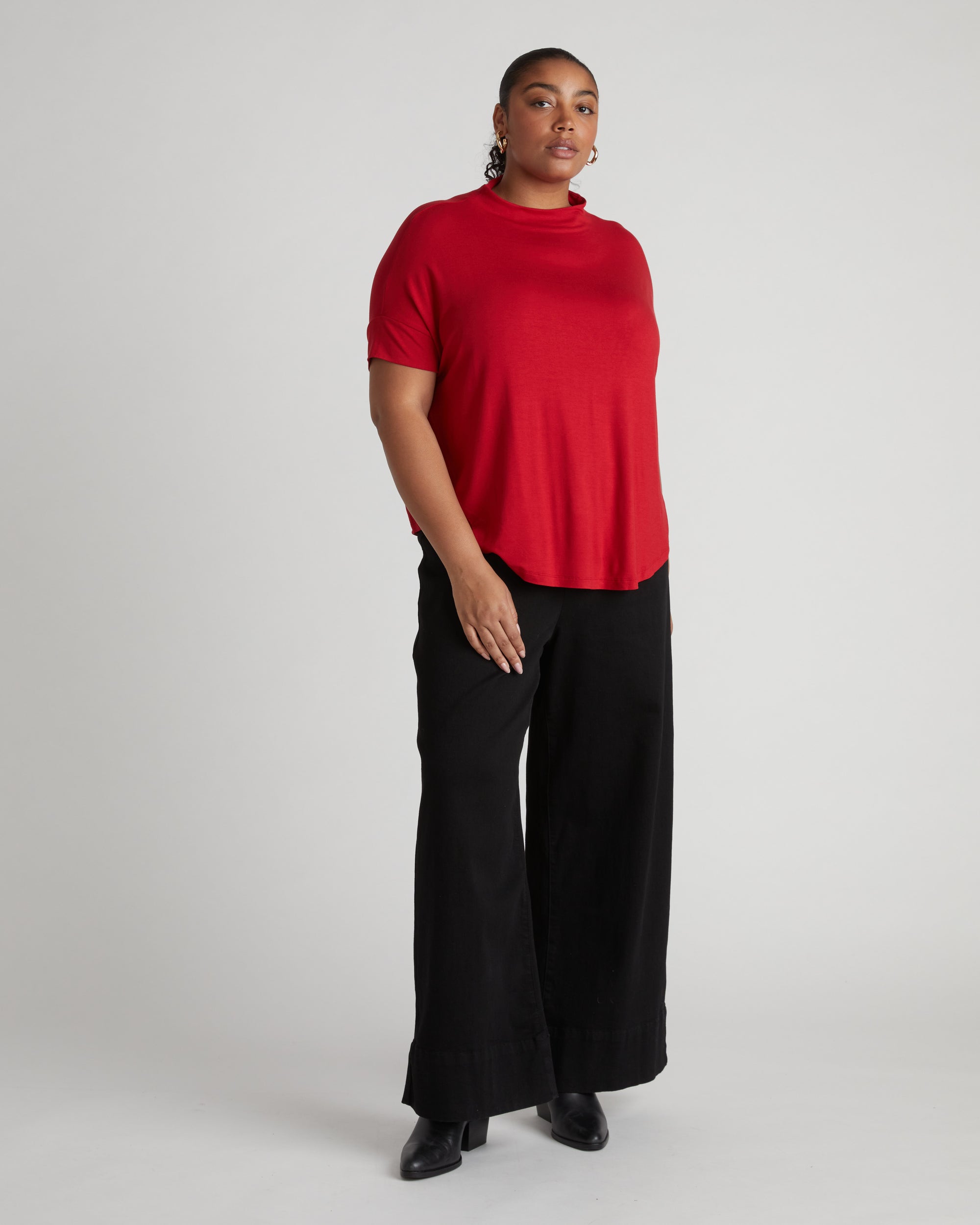Petra Liquid Jersey Top - New York Red | Plus Size & Straight Size Women's Fashion | Universal Standard