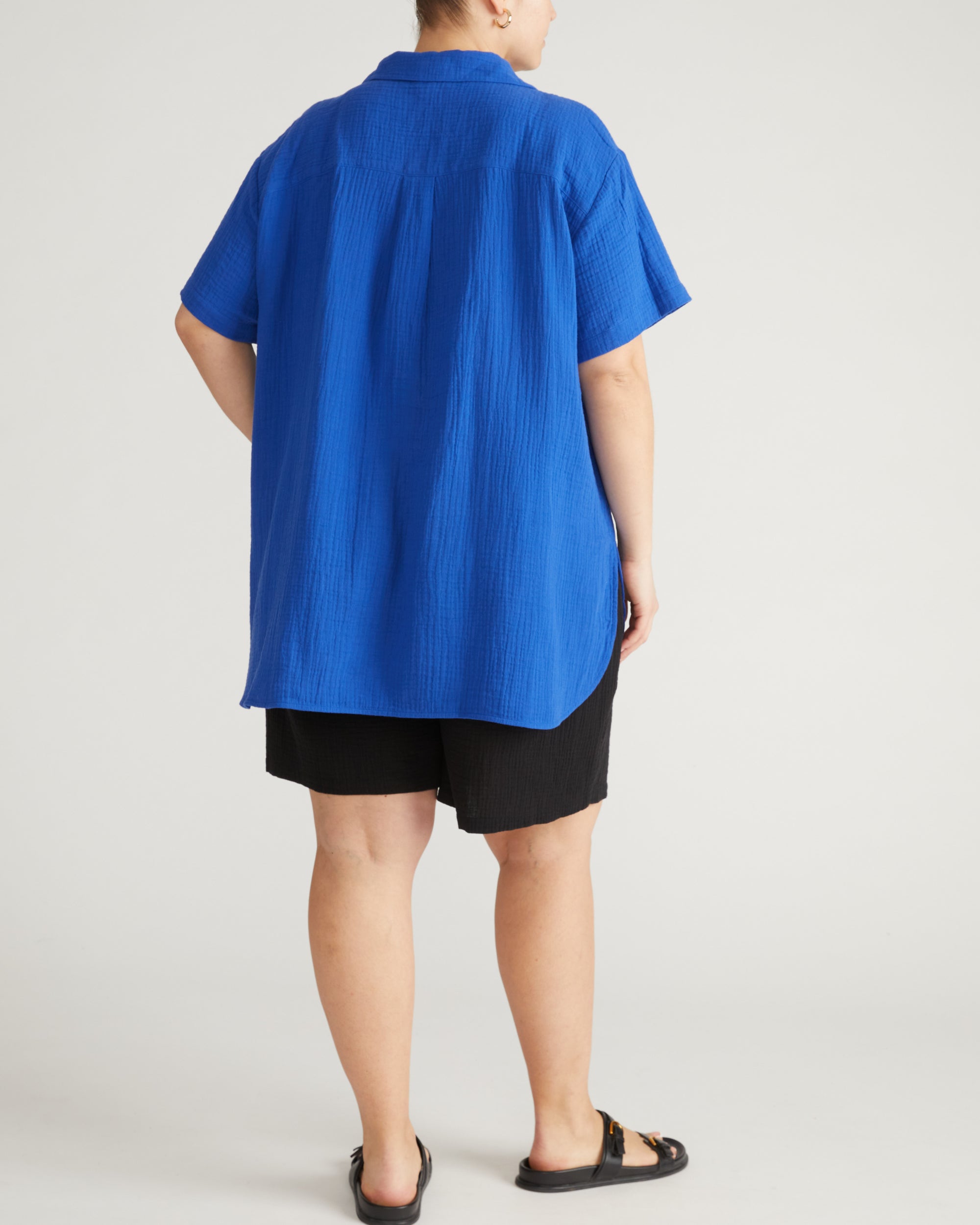 Luxe Cotton Gauze Beach Shirt - Ultramarine | Plus Size & Straight Size Women's Fashion | Universal Standard