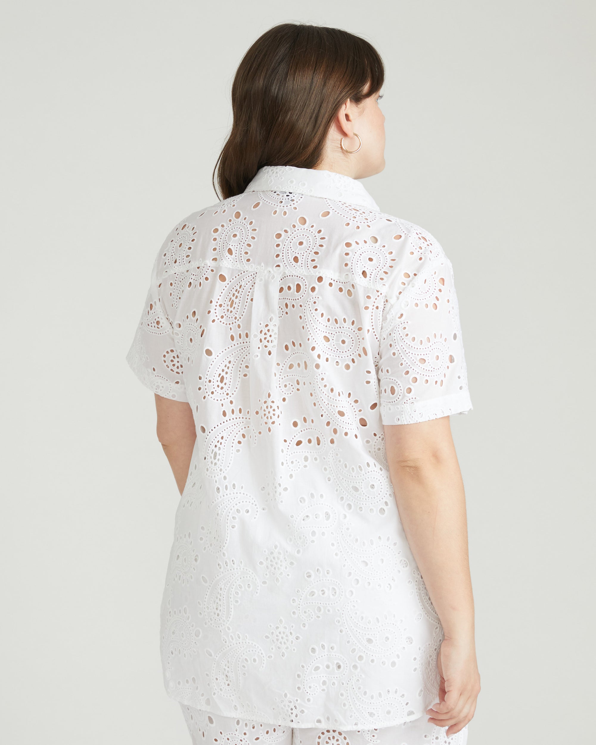 Erica Cotton Eyelet Shirt - White