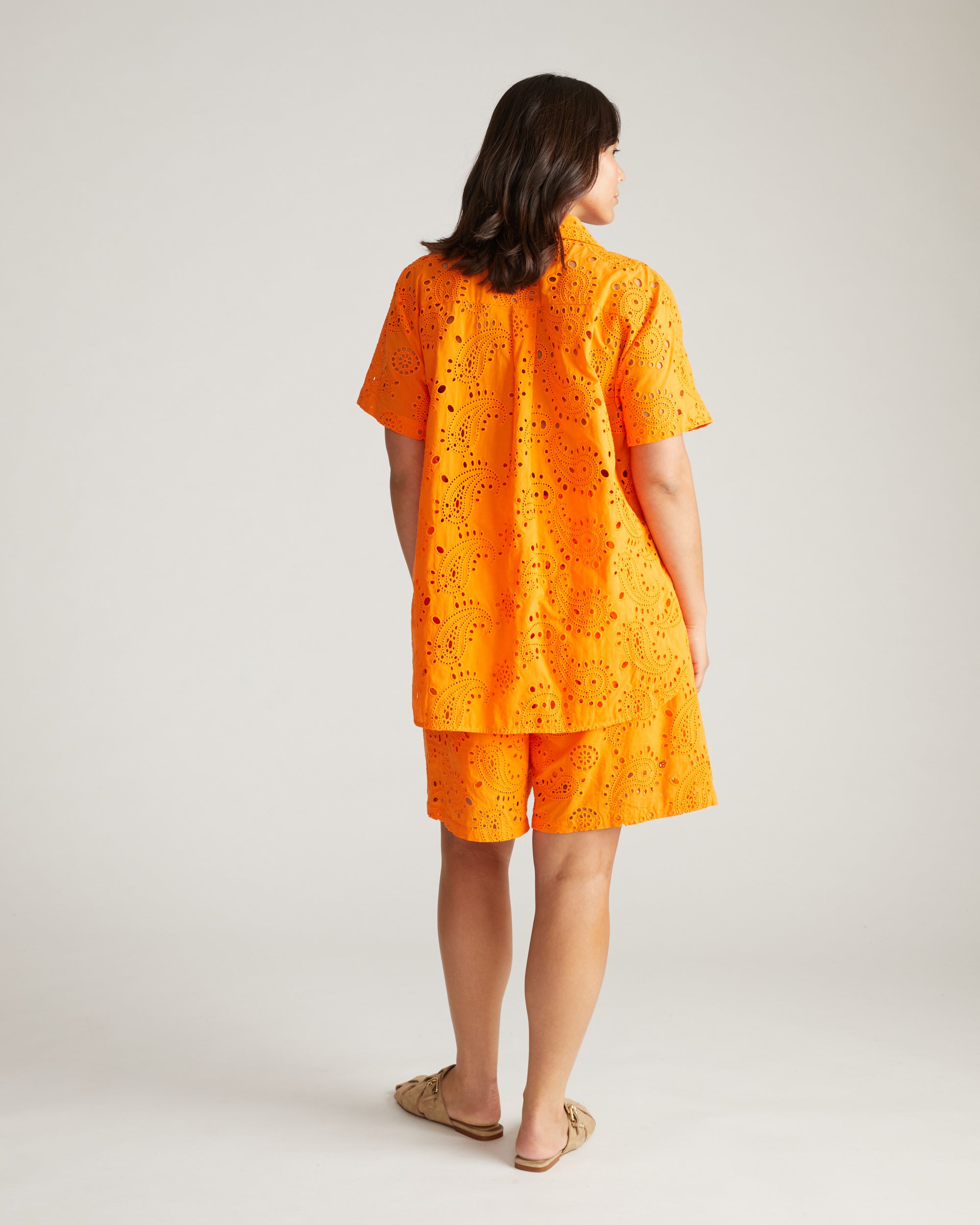 Erica Cotton Eyelet Shirt - Arancia | Plus Size & Straight Size Women's Fashion | Universal Standard