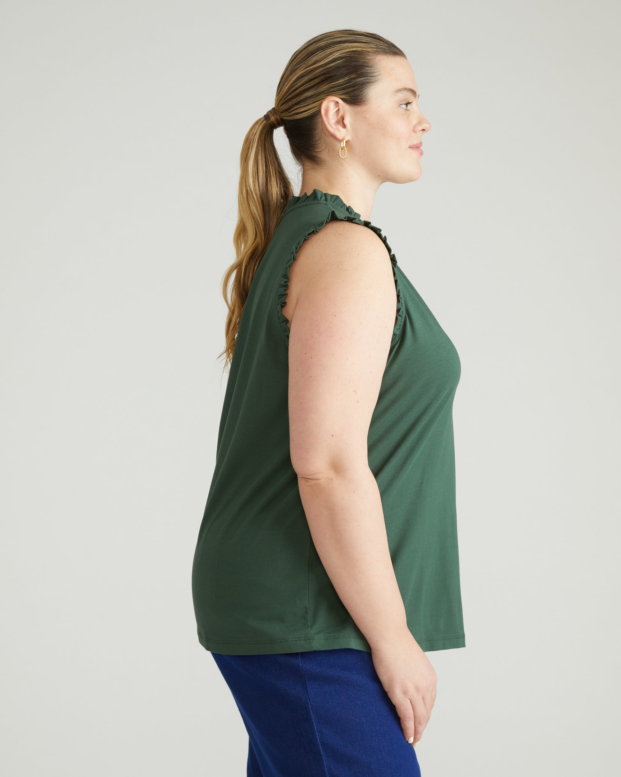 Tabitha Frill Top - Conifer