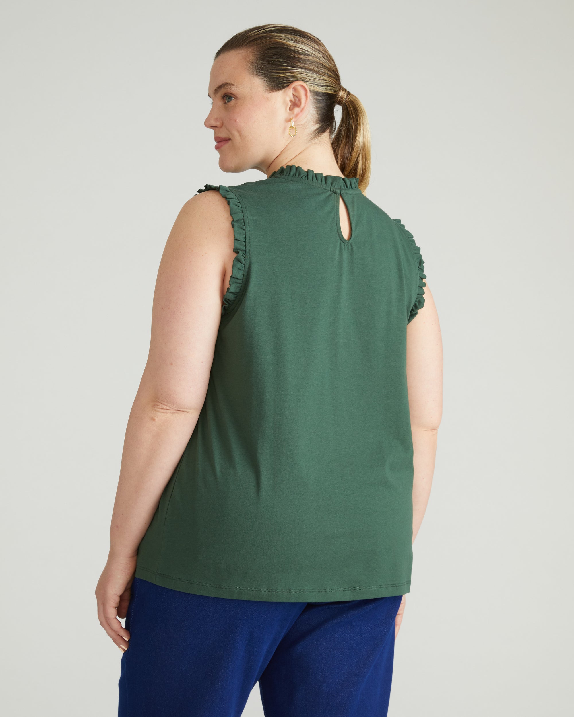 Tabitha Frill Top - Conifer