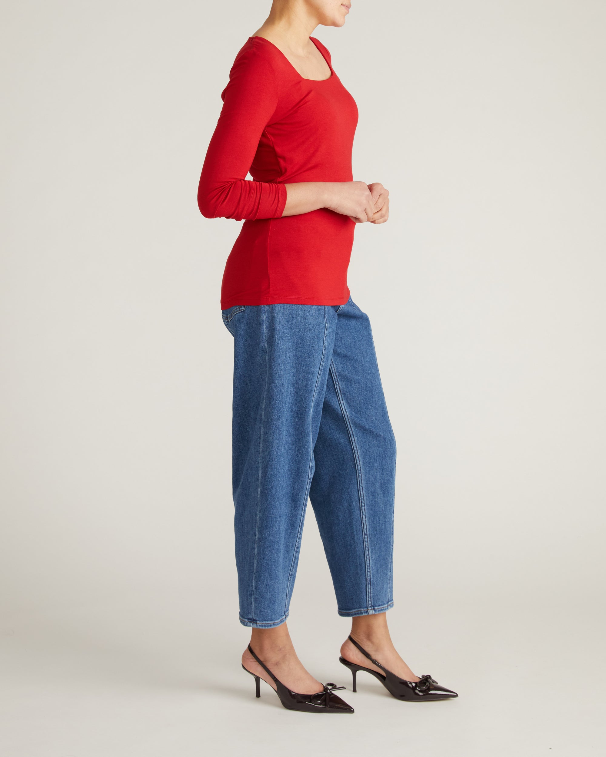 Agatha Liquid Jersey Top - New York Red | Plus Size & Straight Size Women's Fashion | Universal Standard