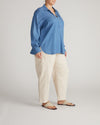 Button Back Tencel Chambray Shirt - Cove Blue | Plus Size & Straight Size Women's Fashion | Universal Standard