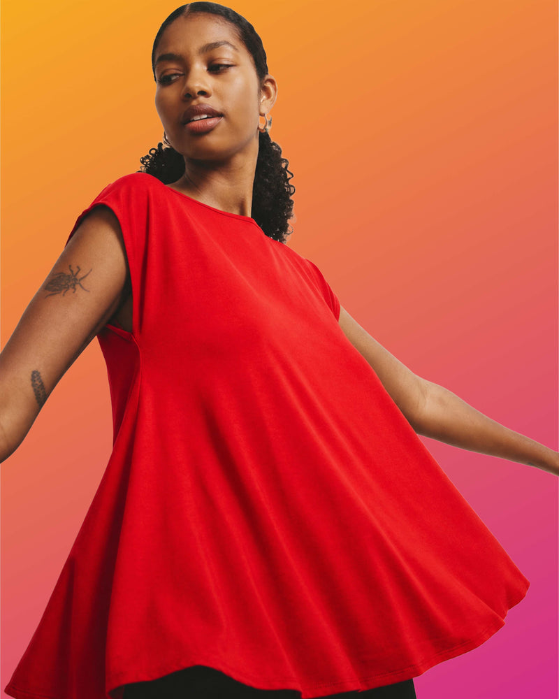 Heatwave Divine Jersey Flared Top - Shoreline Sunset | Plus Size & Straight Size Women's Fashion | Universal Standard