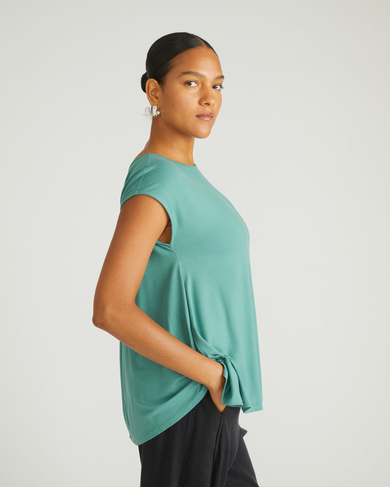 Heatwave Divine Jersey Flared Top - Mint