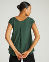 Heatwave Divine Jersey Flared Top - Conifer