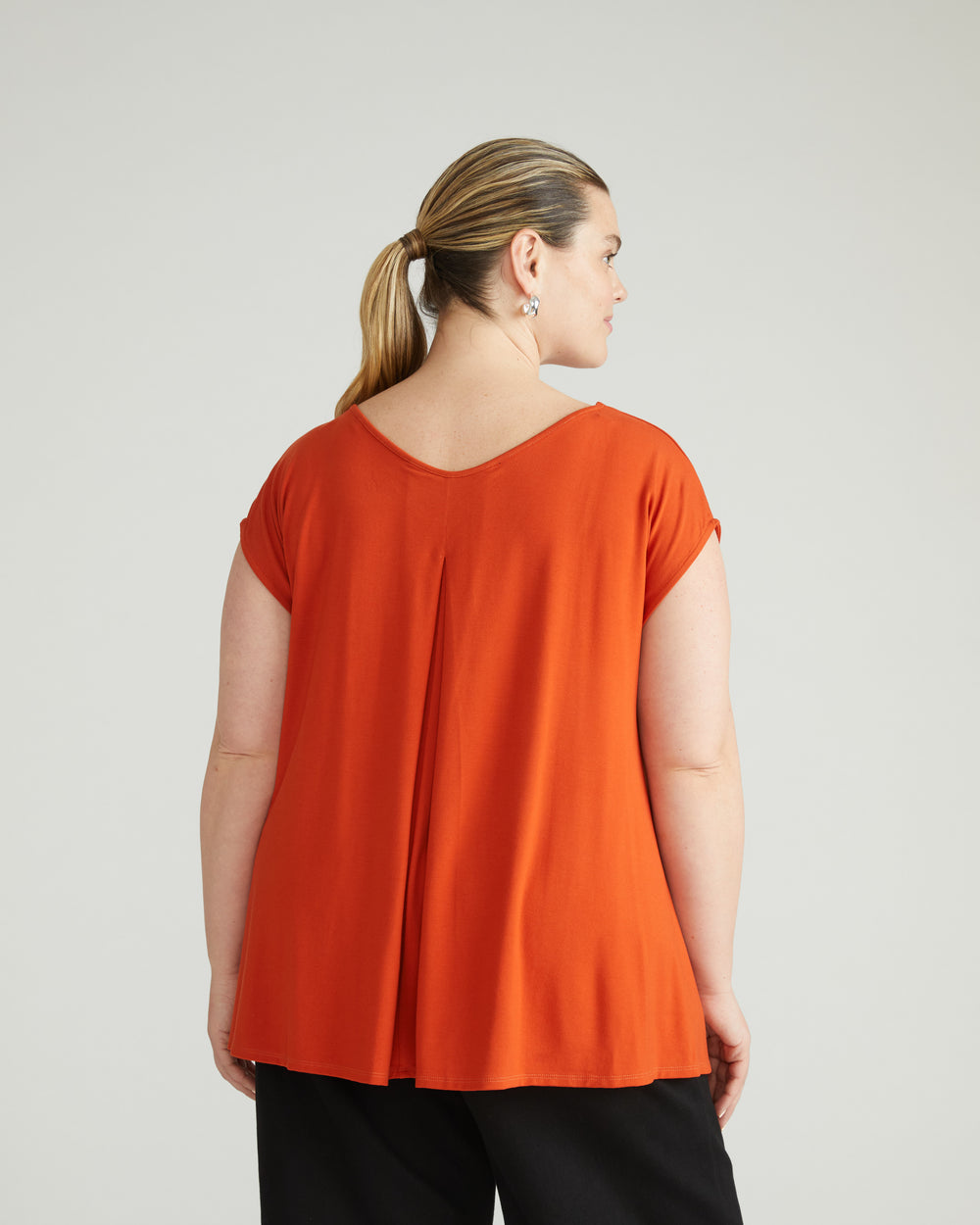 Heatwave Divine Jersey Flared Top - Warm Russet