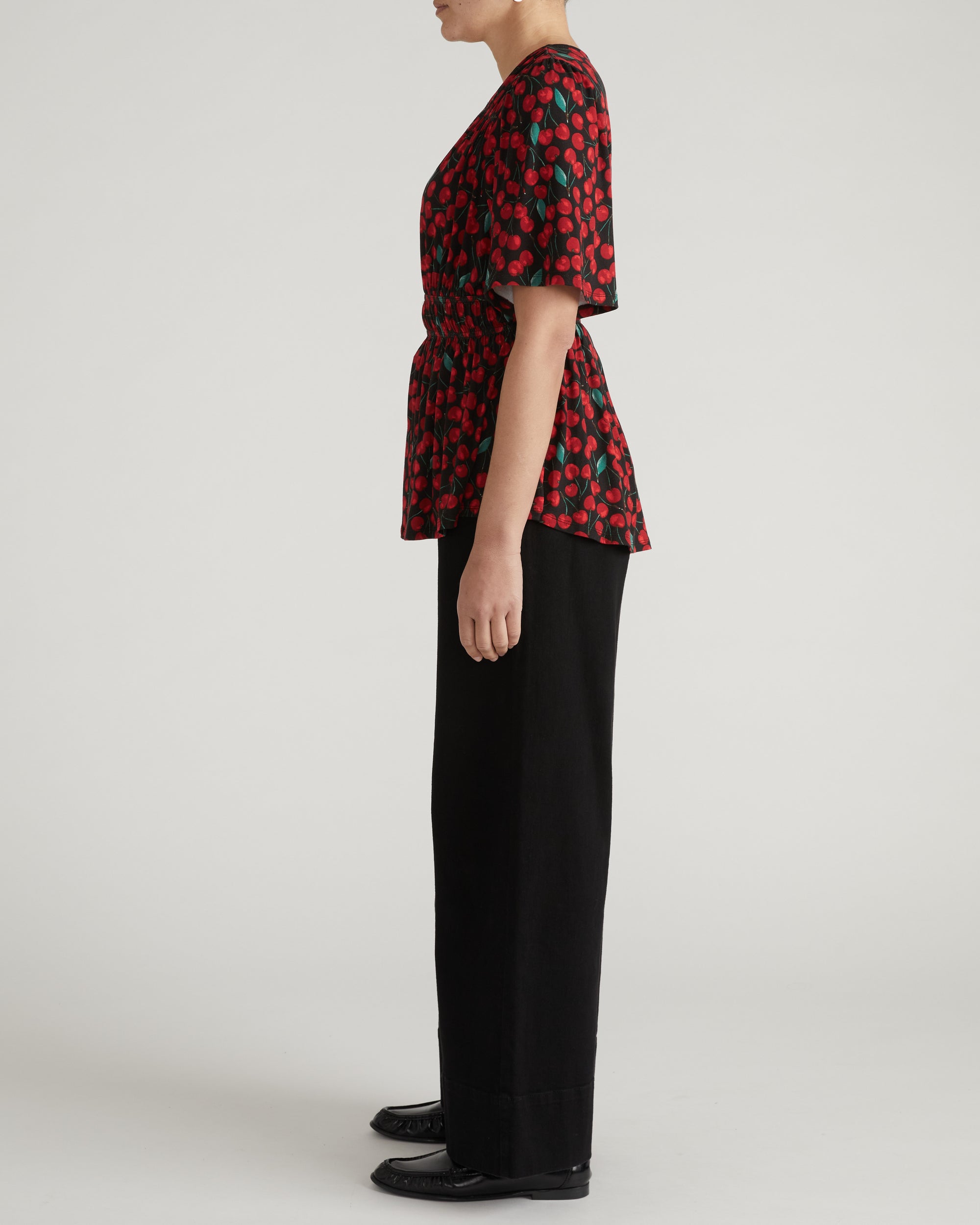 Flora Liquid Jersey Top - Very Cherry Print | Plus Size & Straight Size Women's Fashion | Universal Standard
