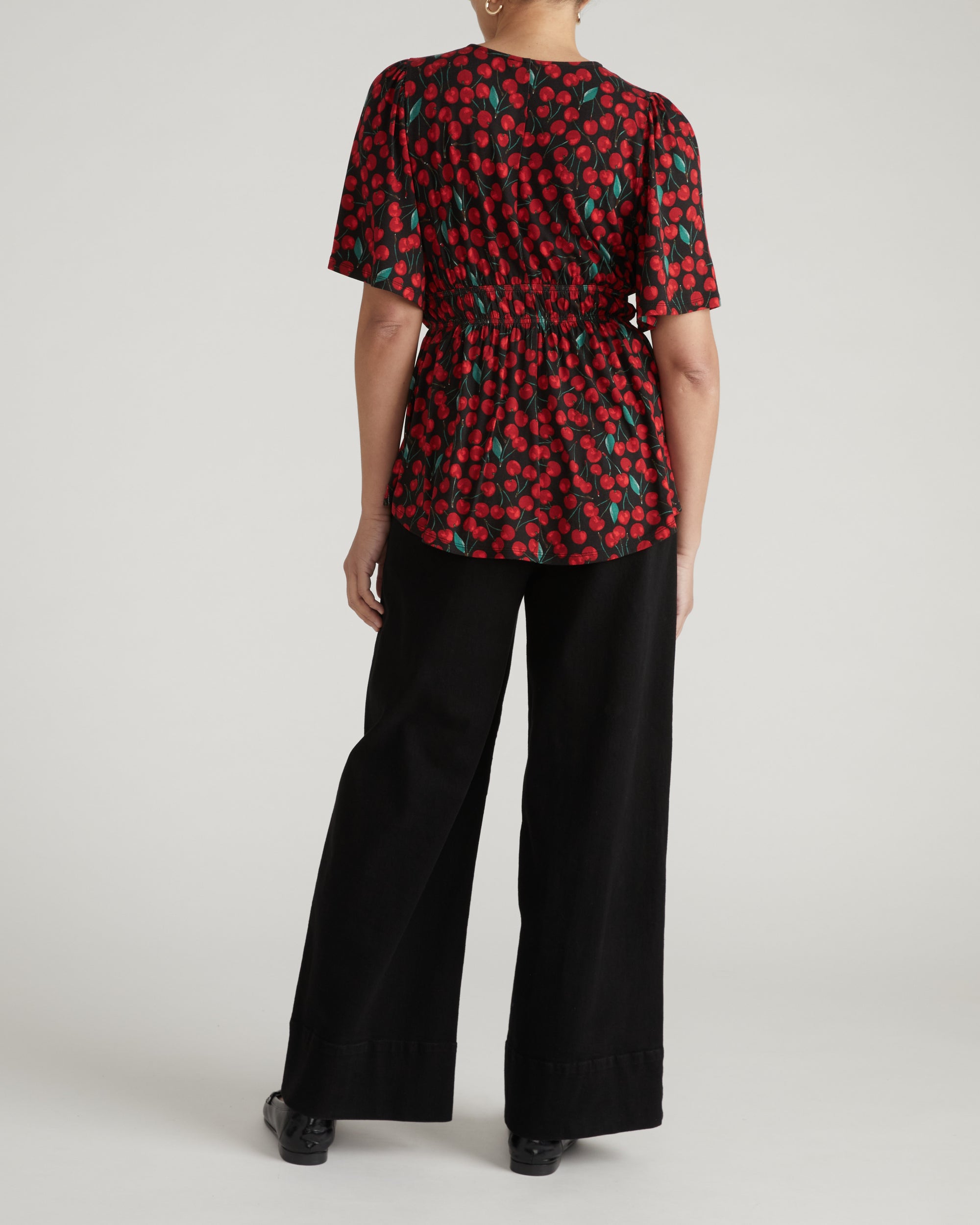 Flora Liquid Jersey Top - Very Cherry Print | Plus Size & Straight Size Women's Fashion | Universal Standard
