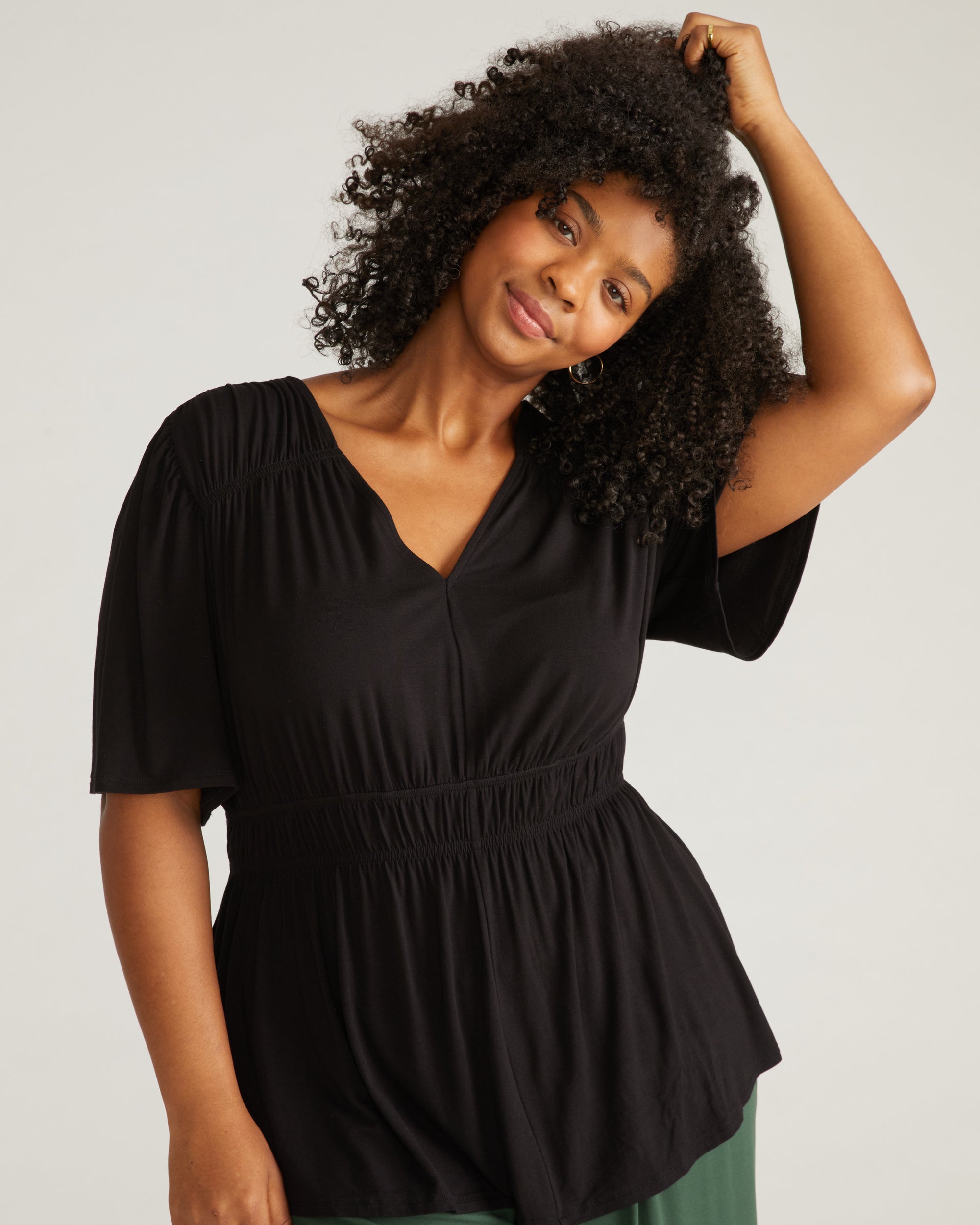 Flora Liquid Jersey Top - Black | Plus Size & Straight Size Women's Fashion | Universal Standard