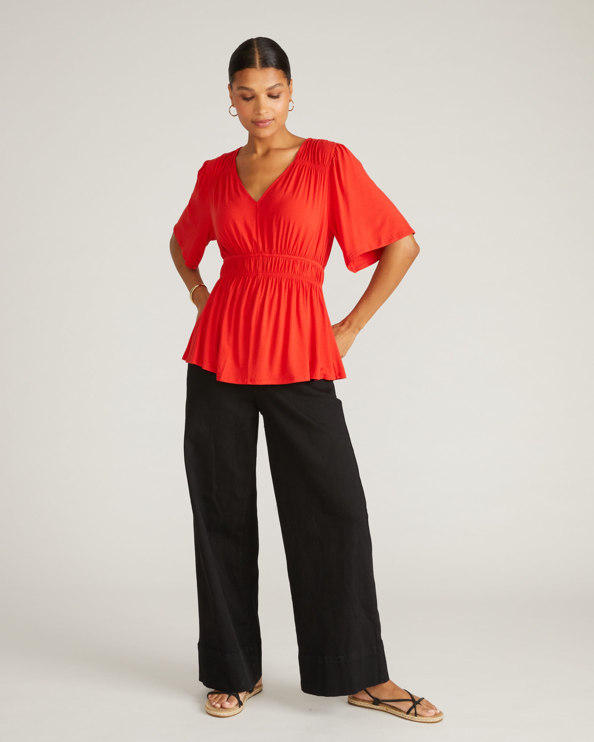 Flora Liquid Jersey Top - Lipstick