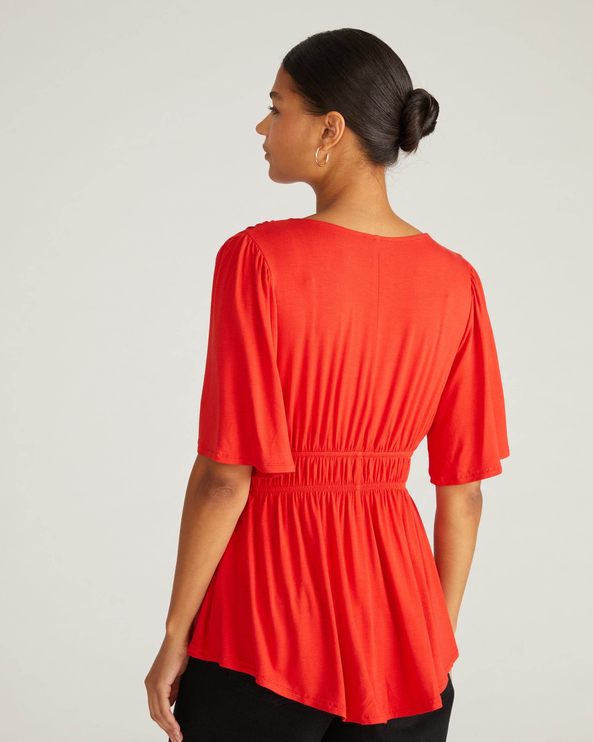 Flora Liquid Jersey Top - Lipstick