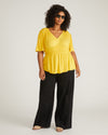 Flora Liquid Jersey Top - Golden Hour