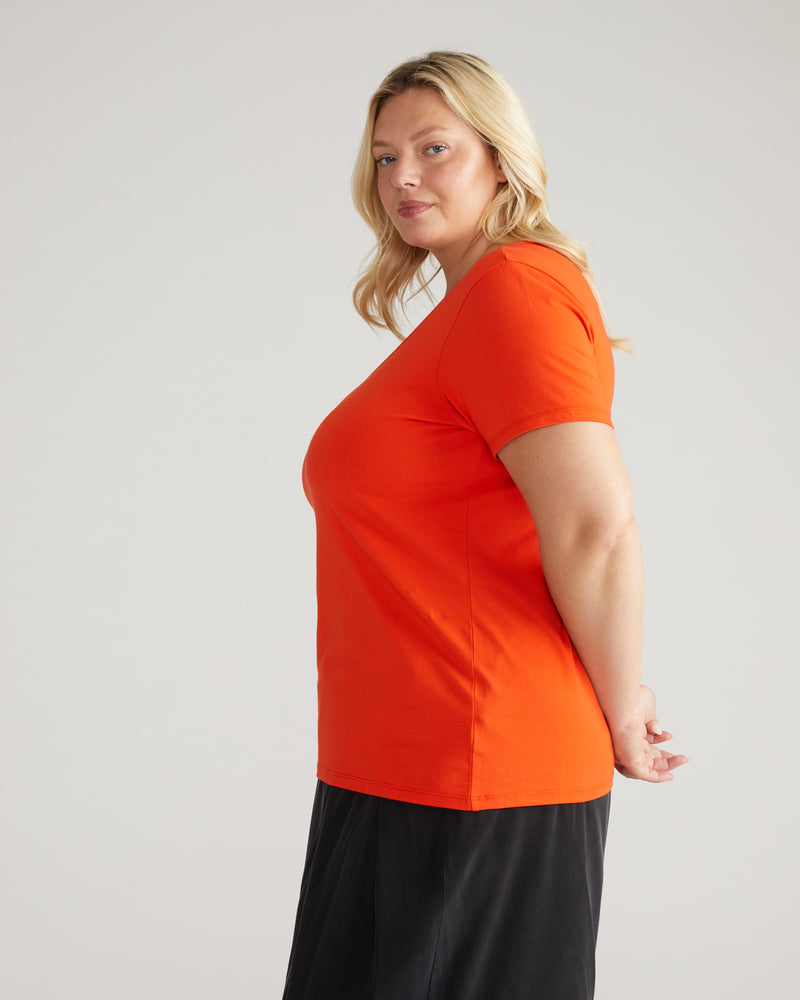 Scoop Neck Tee - Poppy