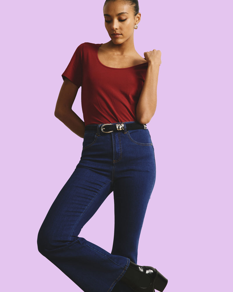 Scoop Neck Tee - Garnet