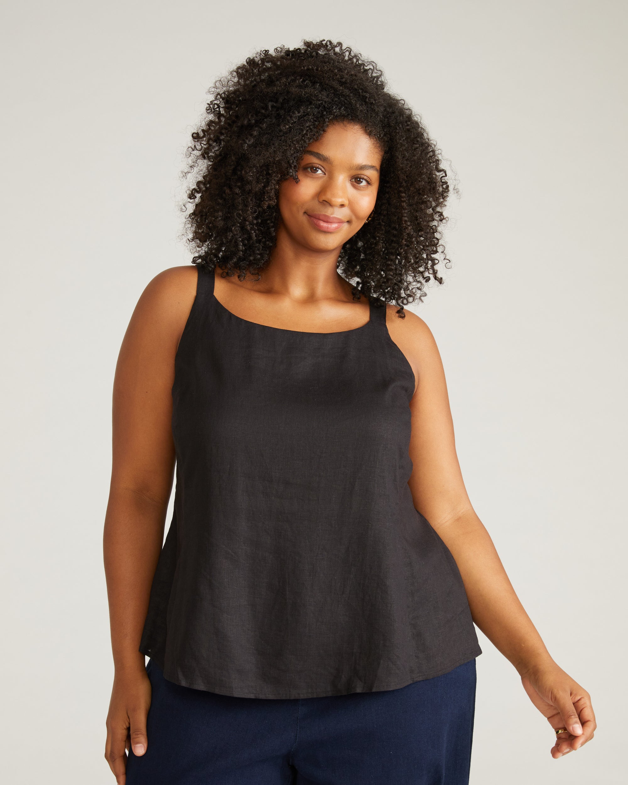 Kuki Linen Top - Black