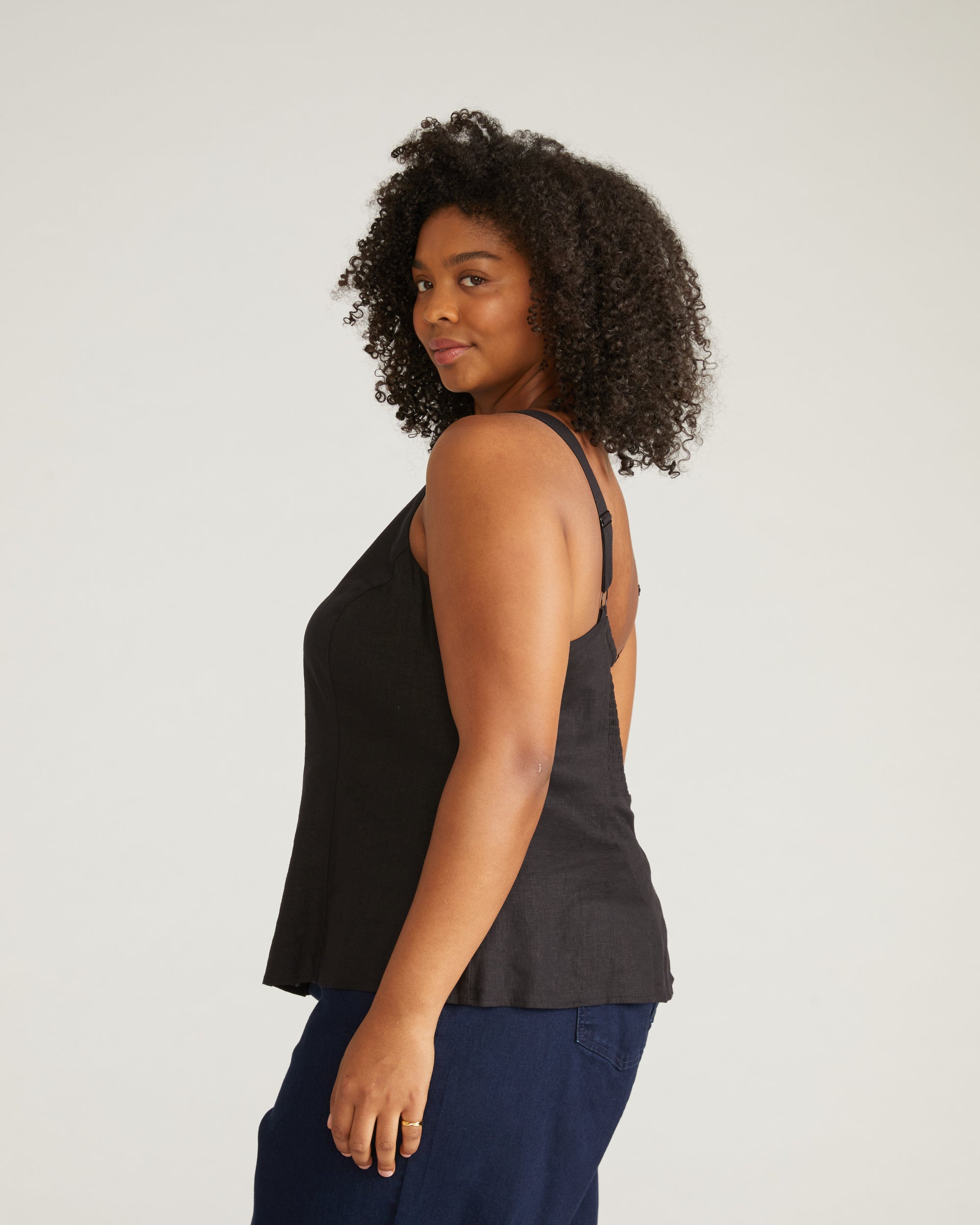 Kuki Linen Top - Black