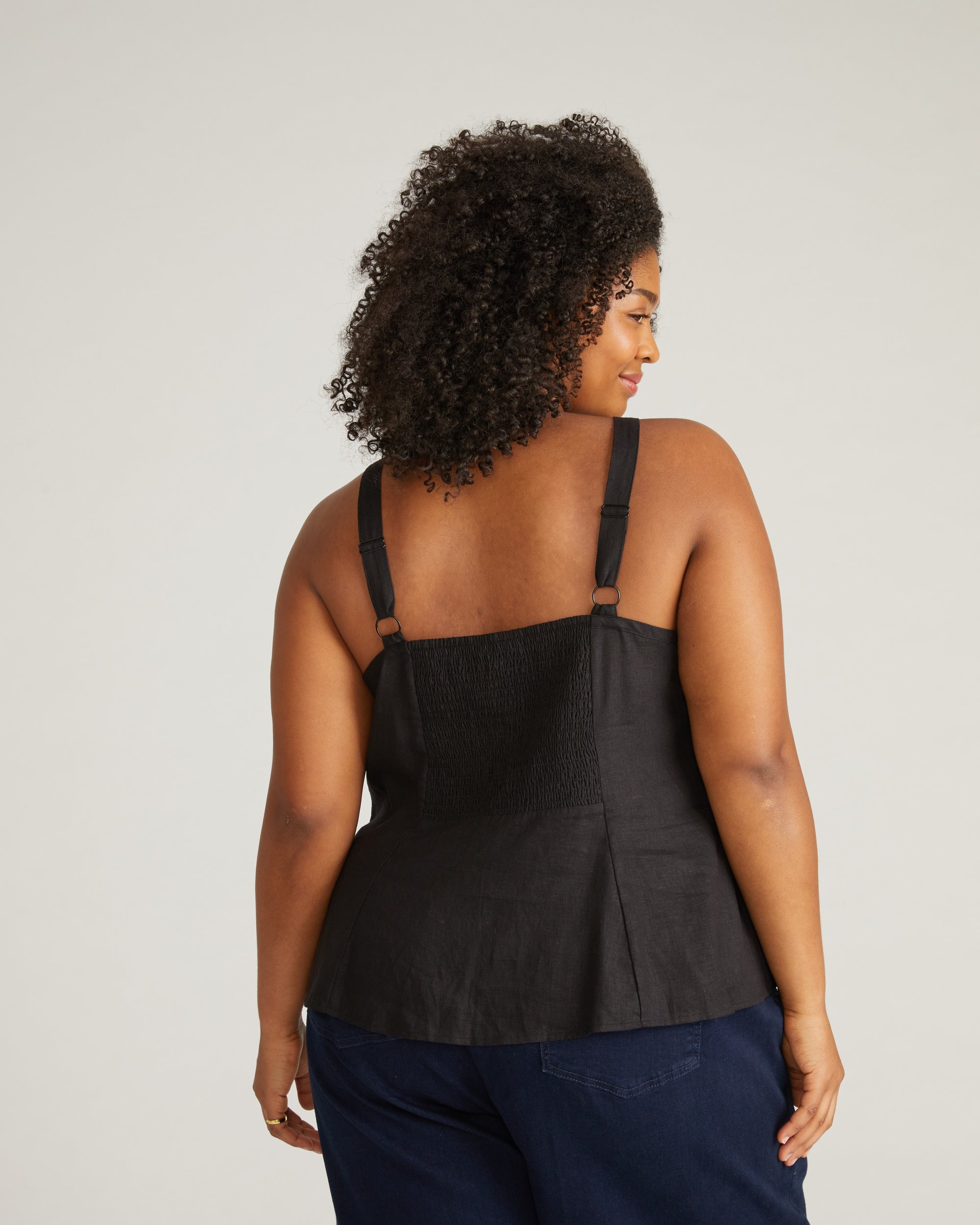 Kuki Linen Top - Black