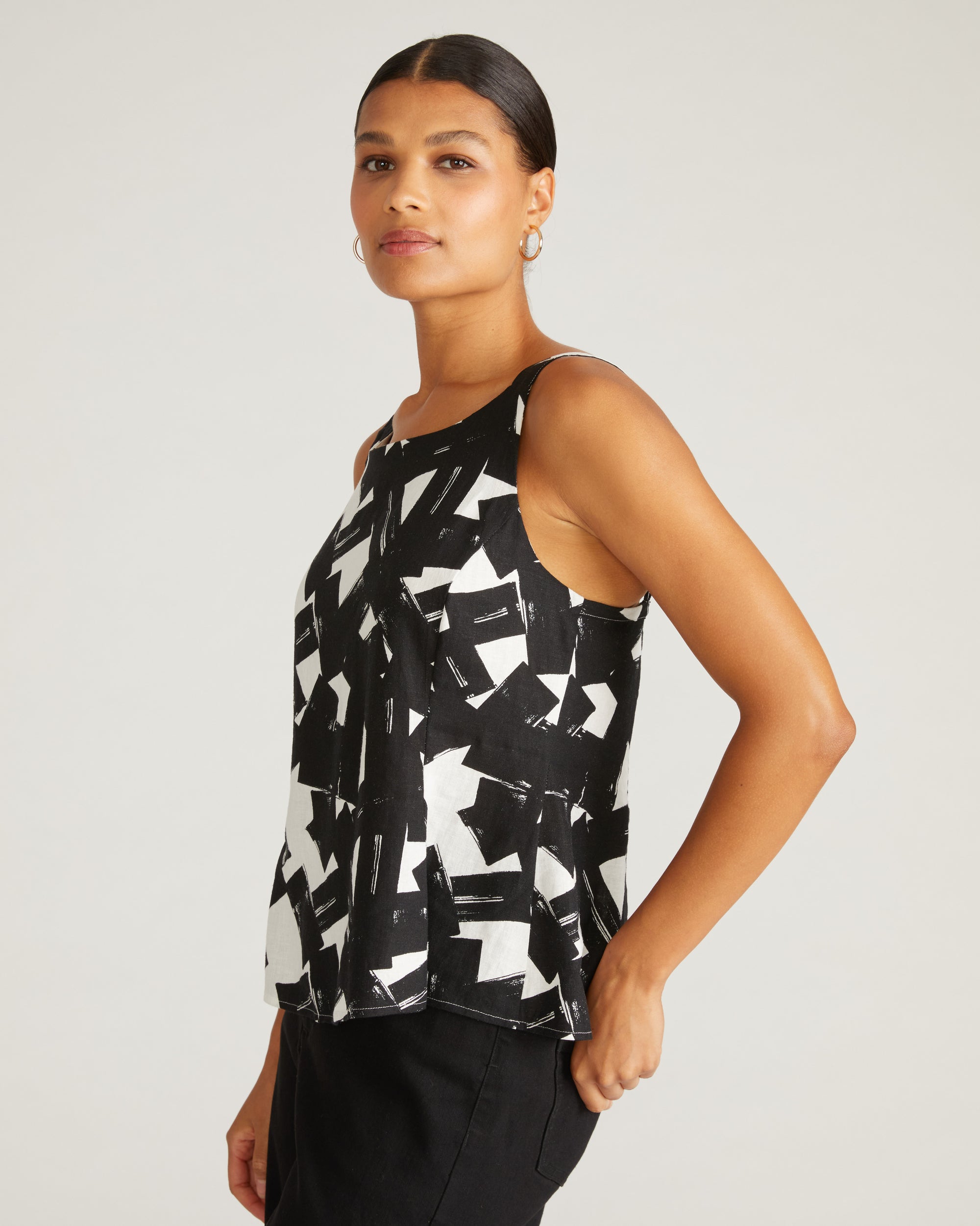 Kuki Linen Top - Santiago Print