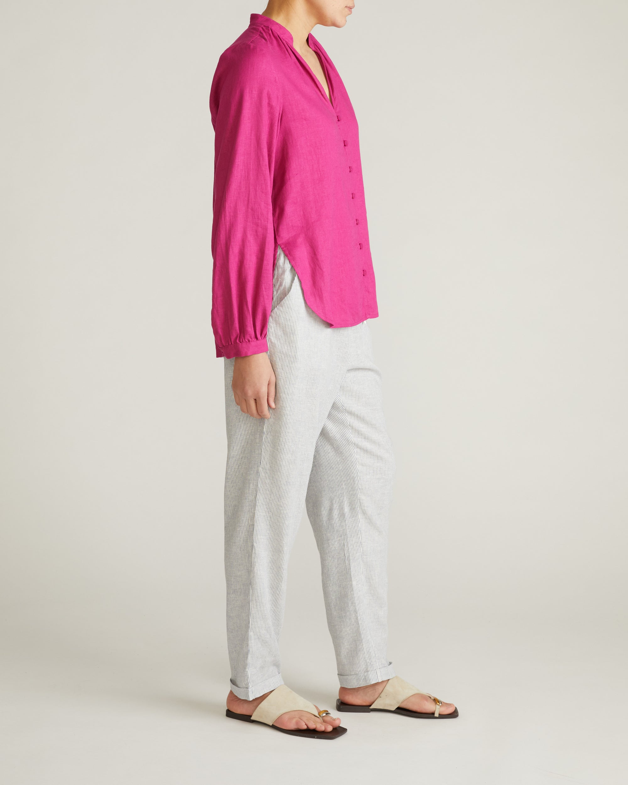 Avalon Linen Blouse - Hyper Pink | Plus Size & Straight Size Women's Fashion | Universal Standard