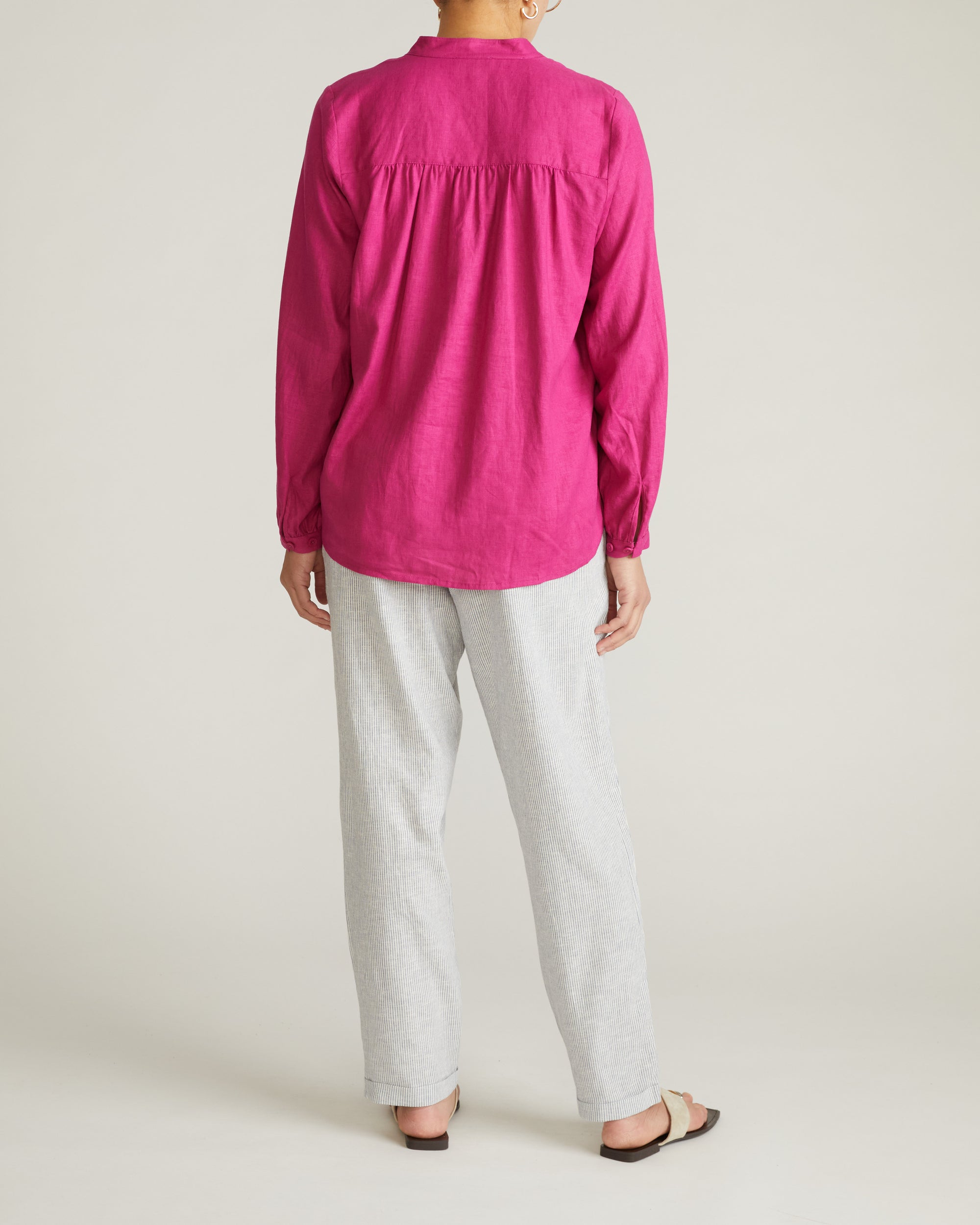 Avalon Linen Blouse - Hyper Pink | Plus Size & Straight Size Women's Fashion | Universal Standard