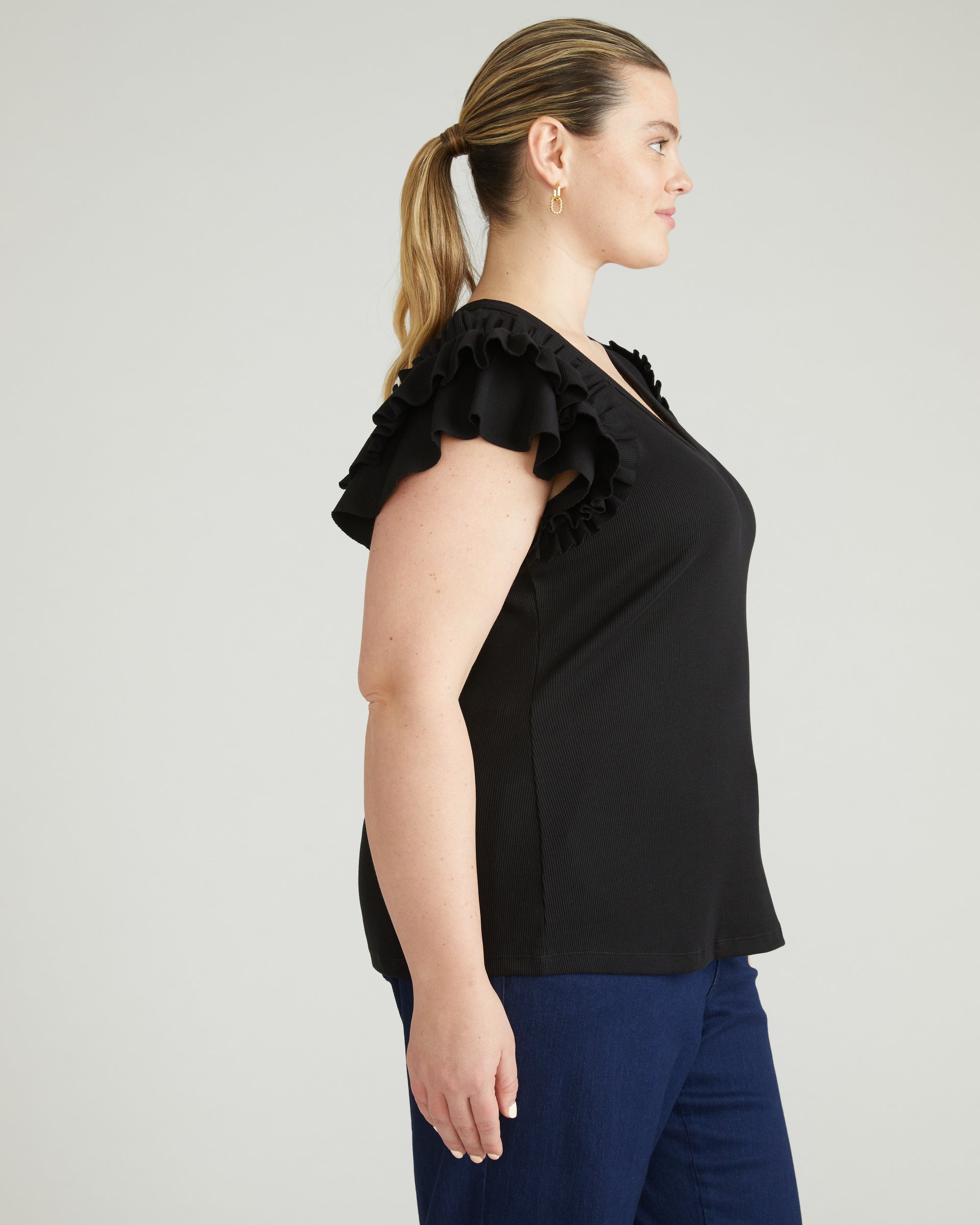 Magnolia Ribbed Top - Black | Plus Size & Straight Size Women's Fashion | Universal Standard