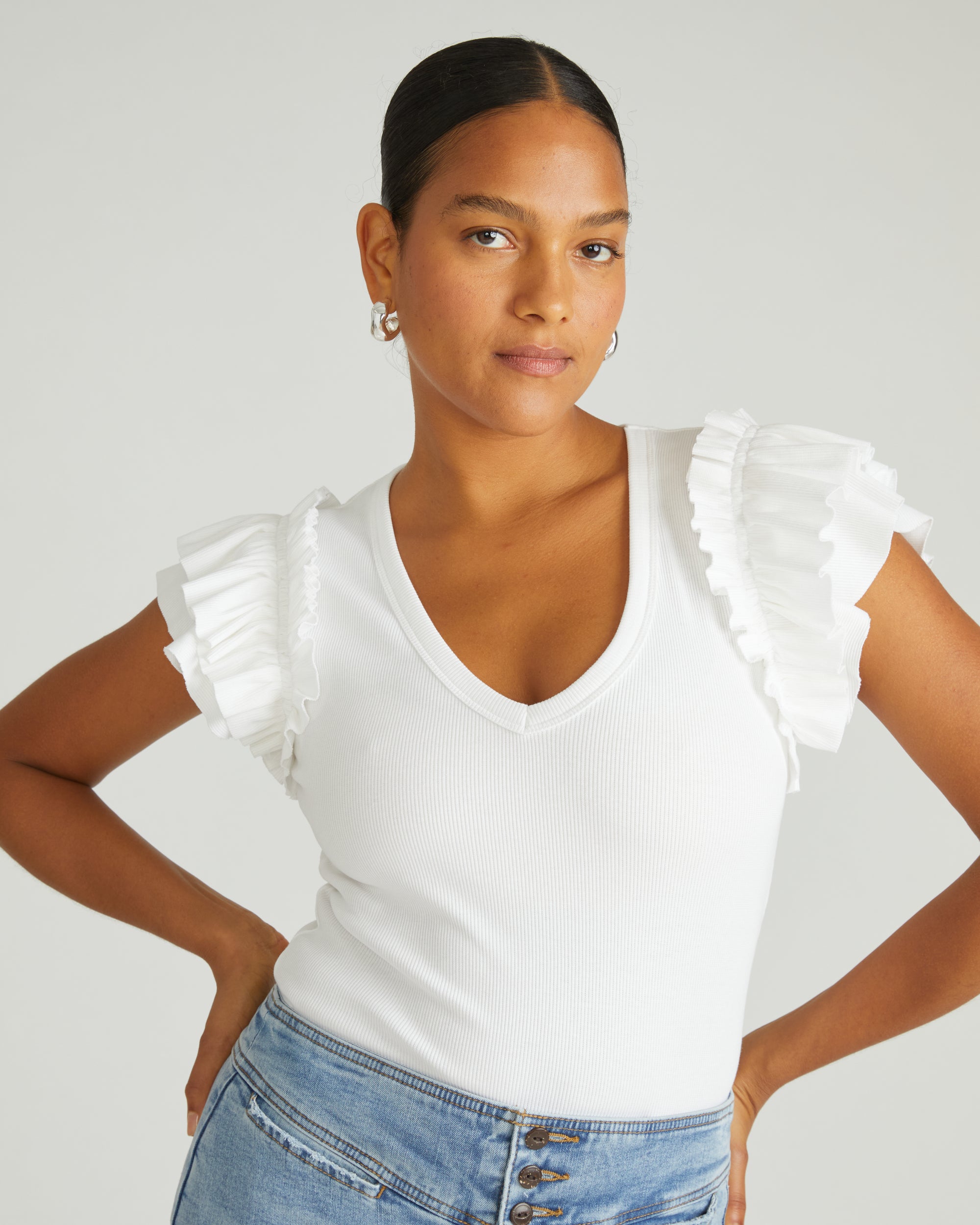 Magnolia Ribbed Top - White | Plus Size & Straight Size Women's Fashion | Universal Standard