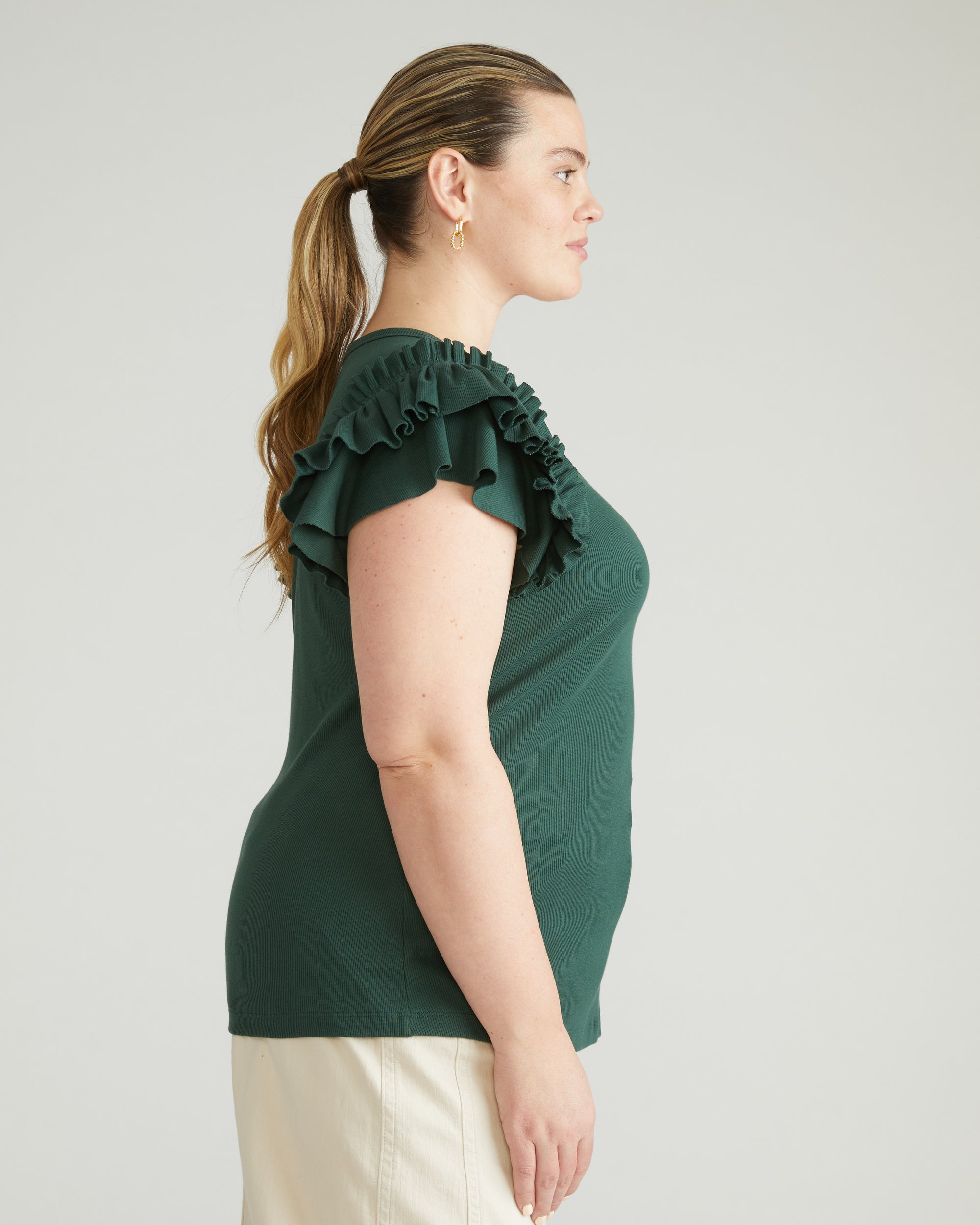 Magnolia Ribbed Top - Conifer | Plus Size & Straight Size Women's Fashion | Universal Standard