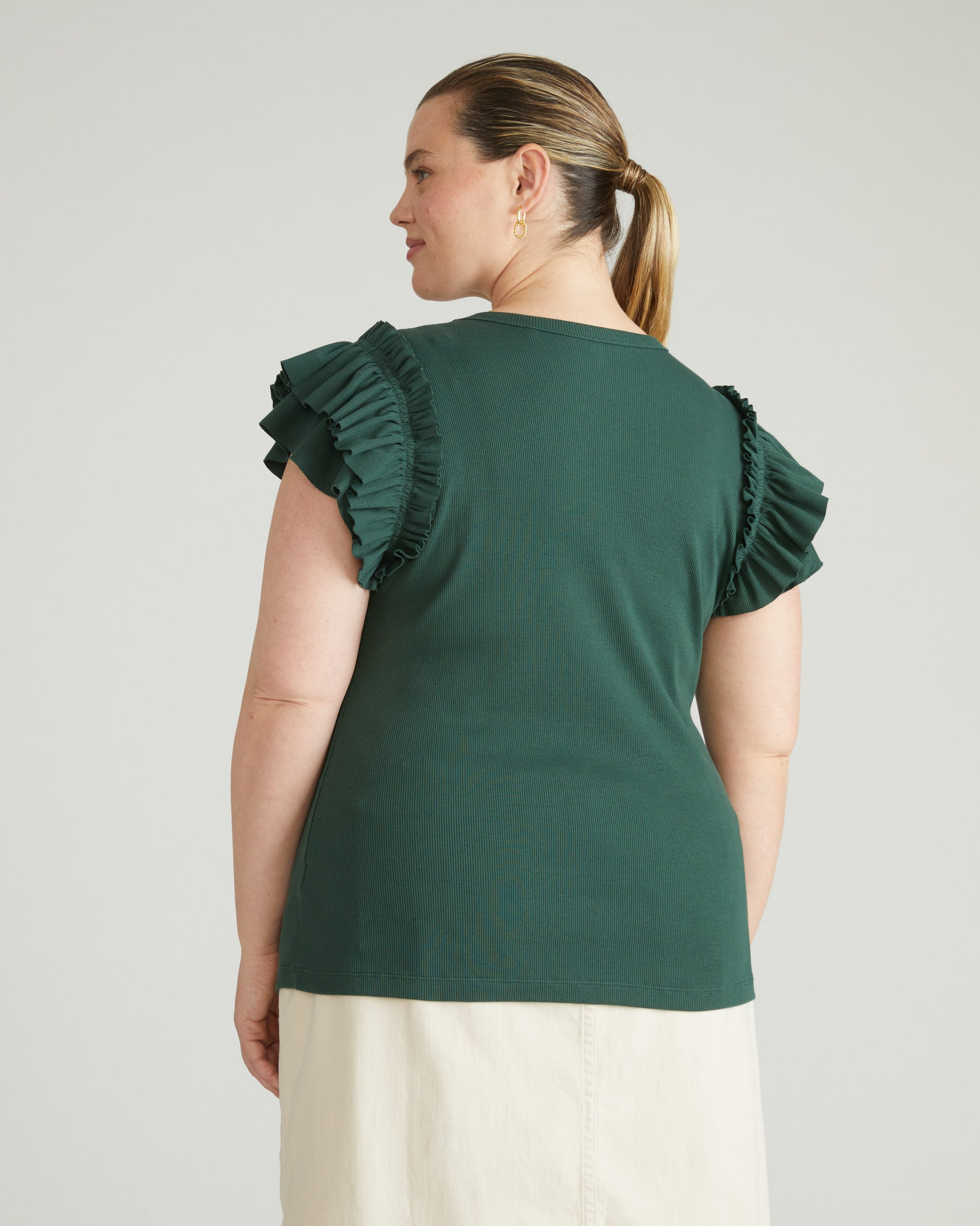Magnolia Ribbed Top - Conifer | Plus Size & Straight Size Women's Fashion | Universal Standard