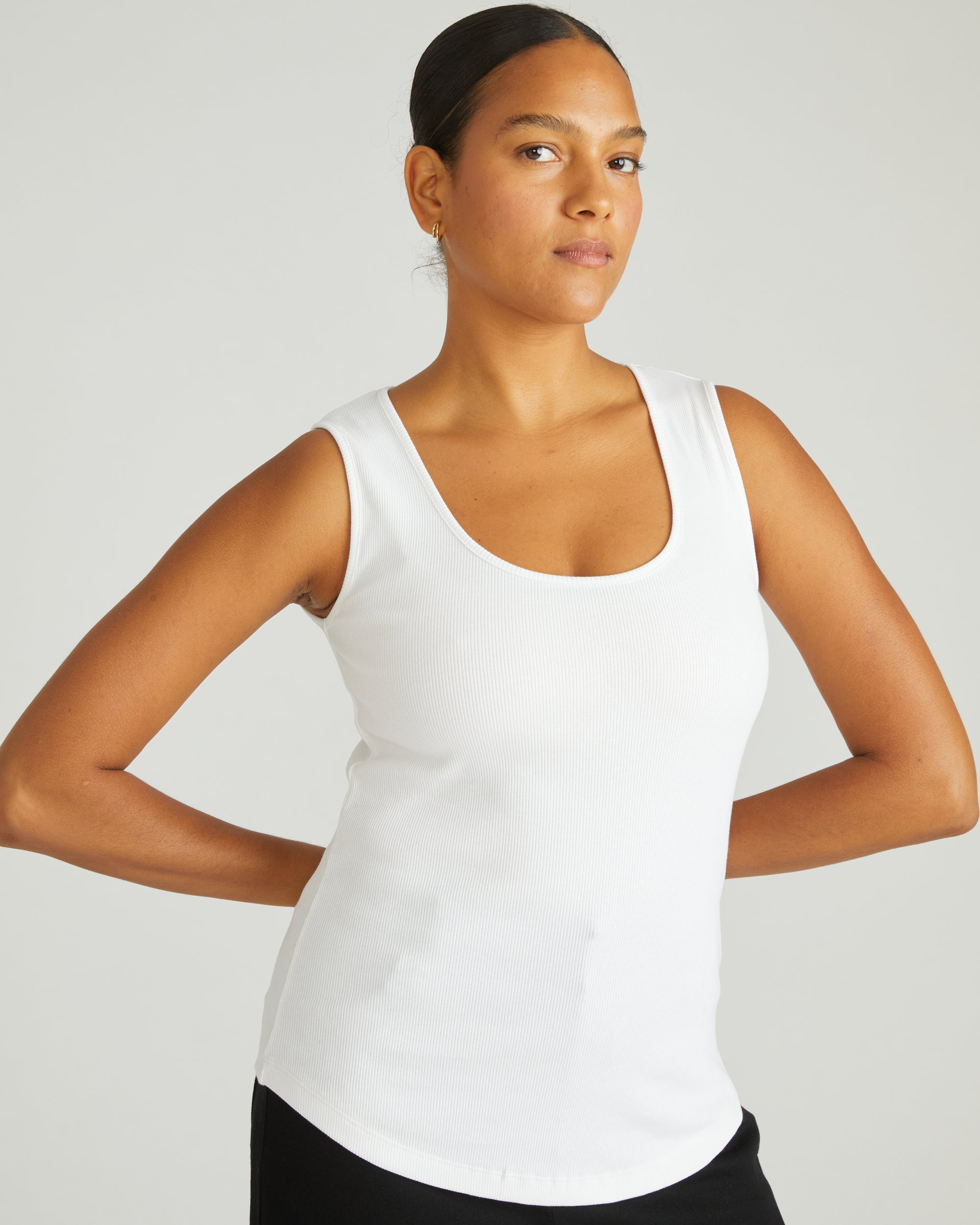 Daisy Ribbed Tank - White | Plus Size & Straight Size Women's Fashion | Universal Standard