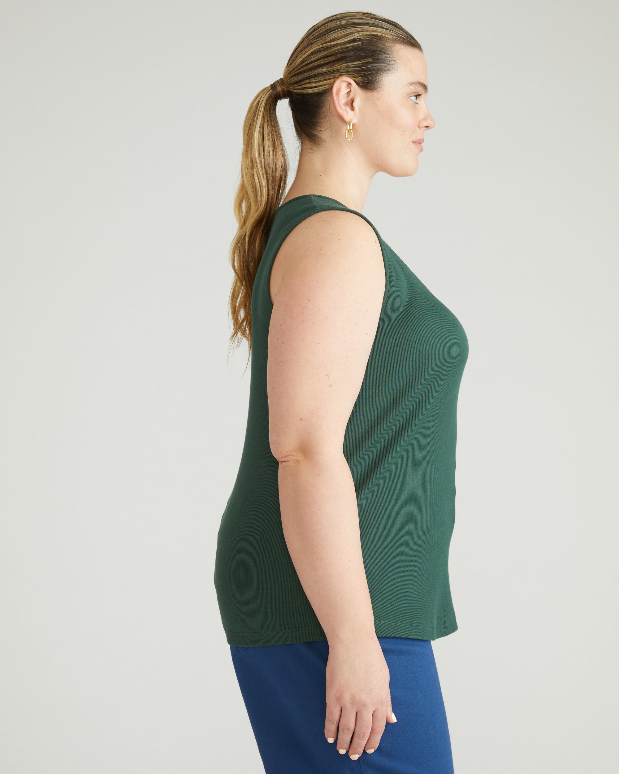 Daisy Ribbed Tank - Conifer | Plus Size & Straight Size Women's Fashion | Universal Standard