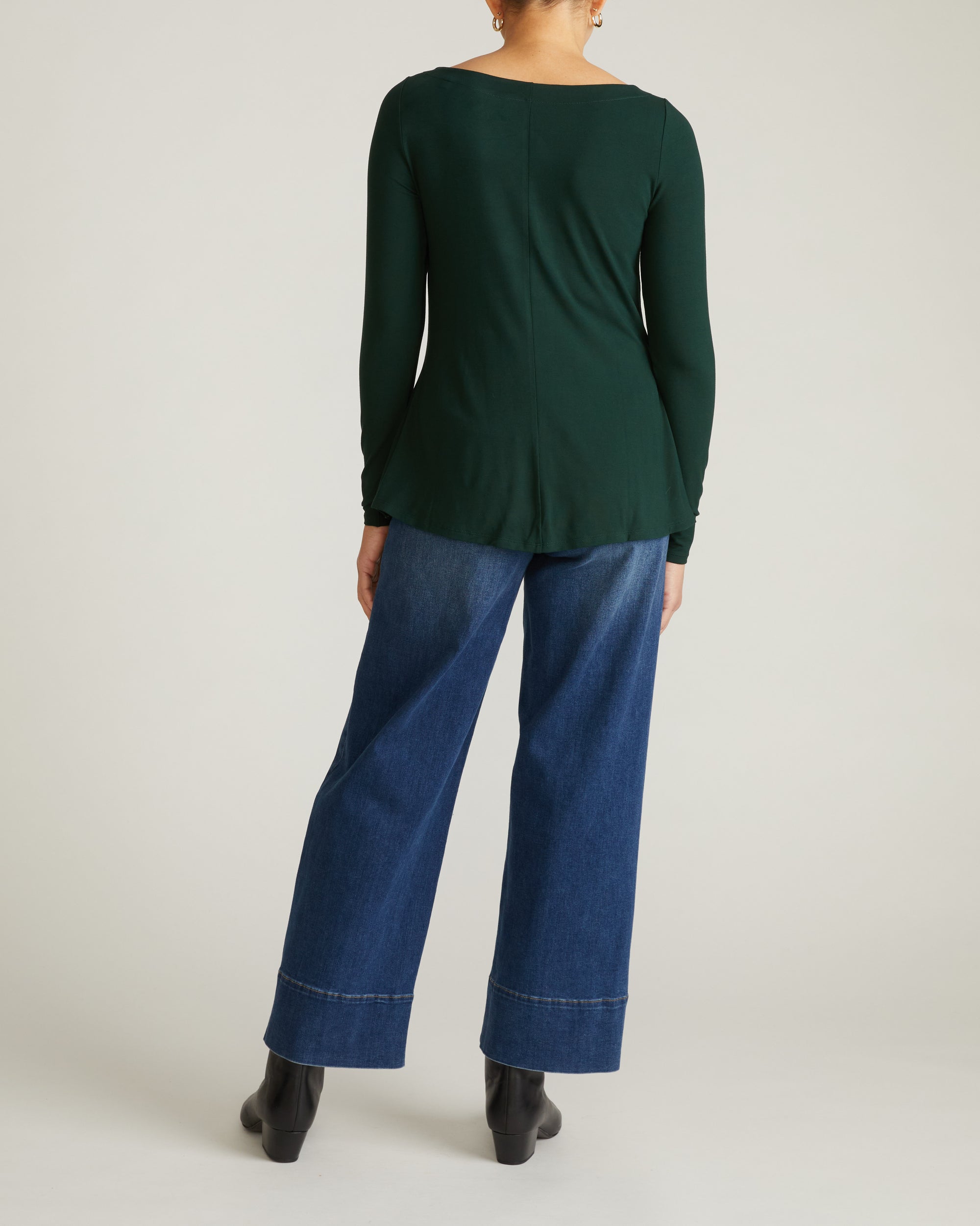 Woman wearing Cassandra Divine Jersey Top - Forest Green from Universal Standard