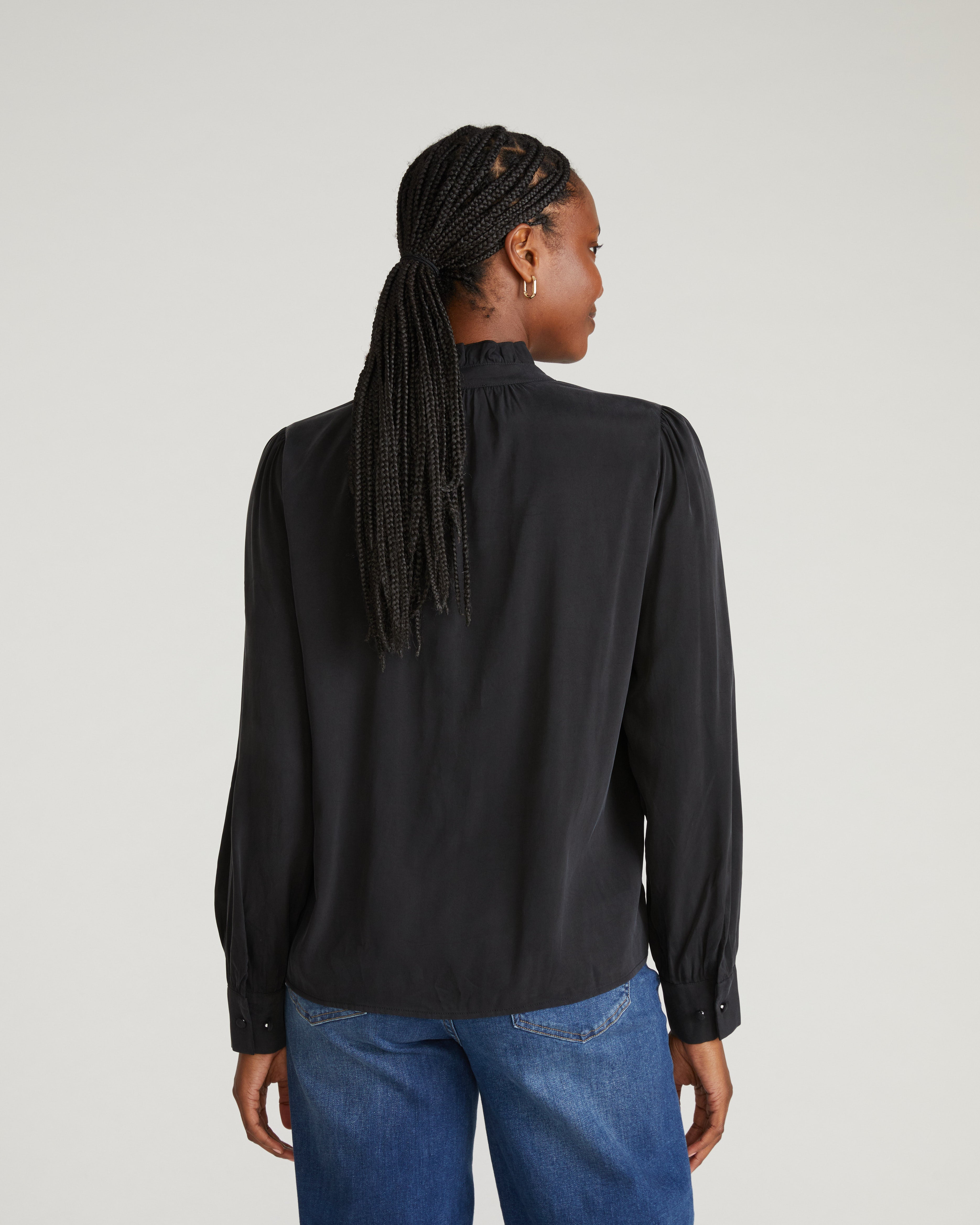 Endora Stretch Cupro Blouse - Black – Universal Standard