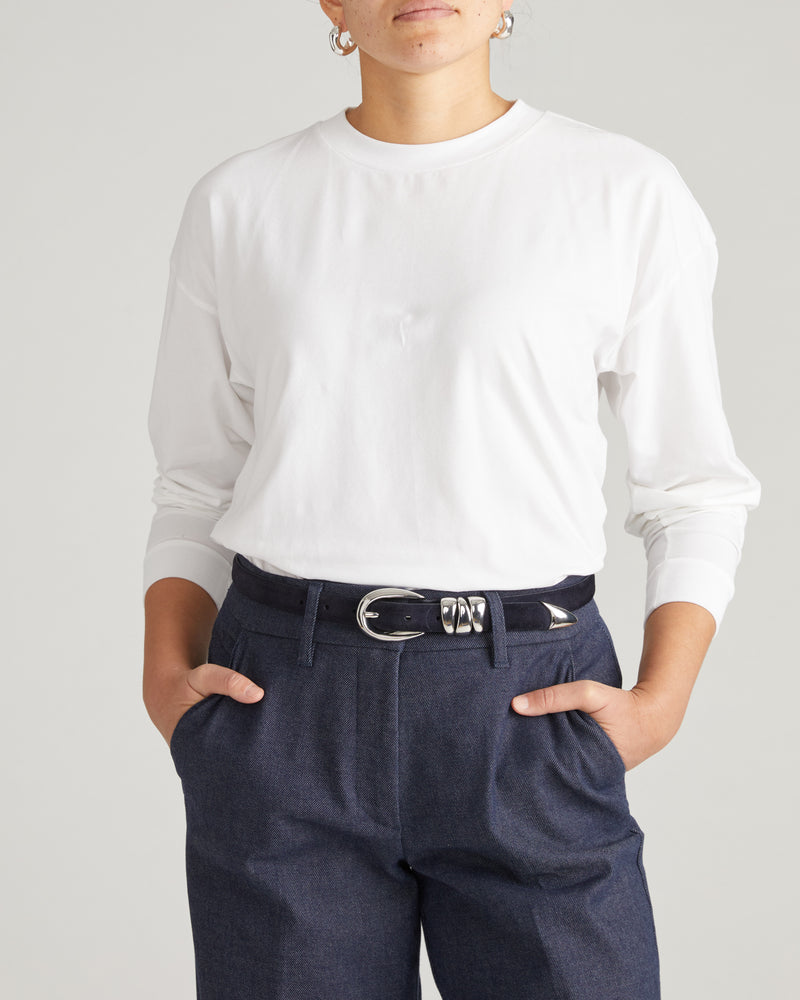 Long Sleeve Relaxed Tee - White