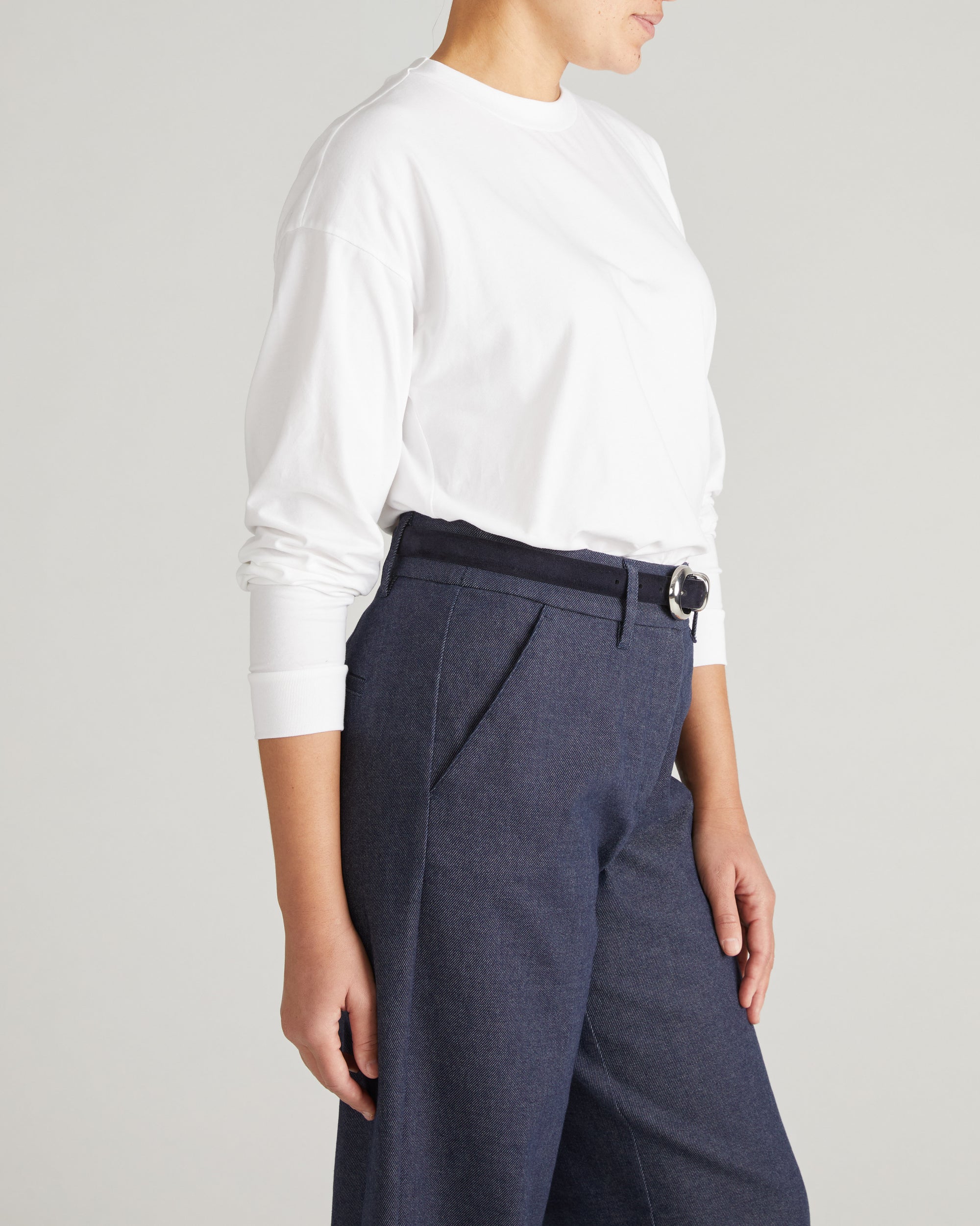 Long Sleeve Relaxed Tee - White