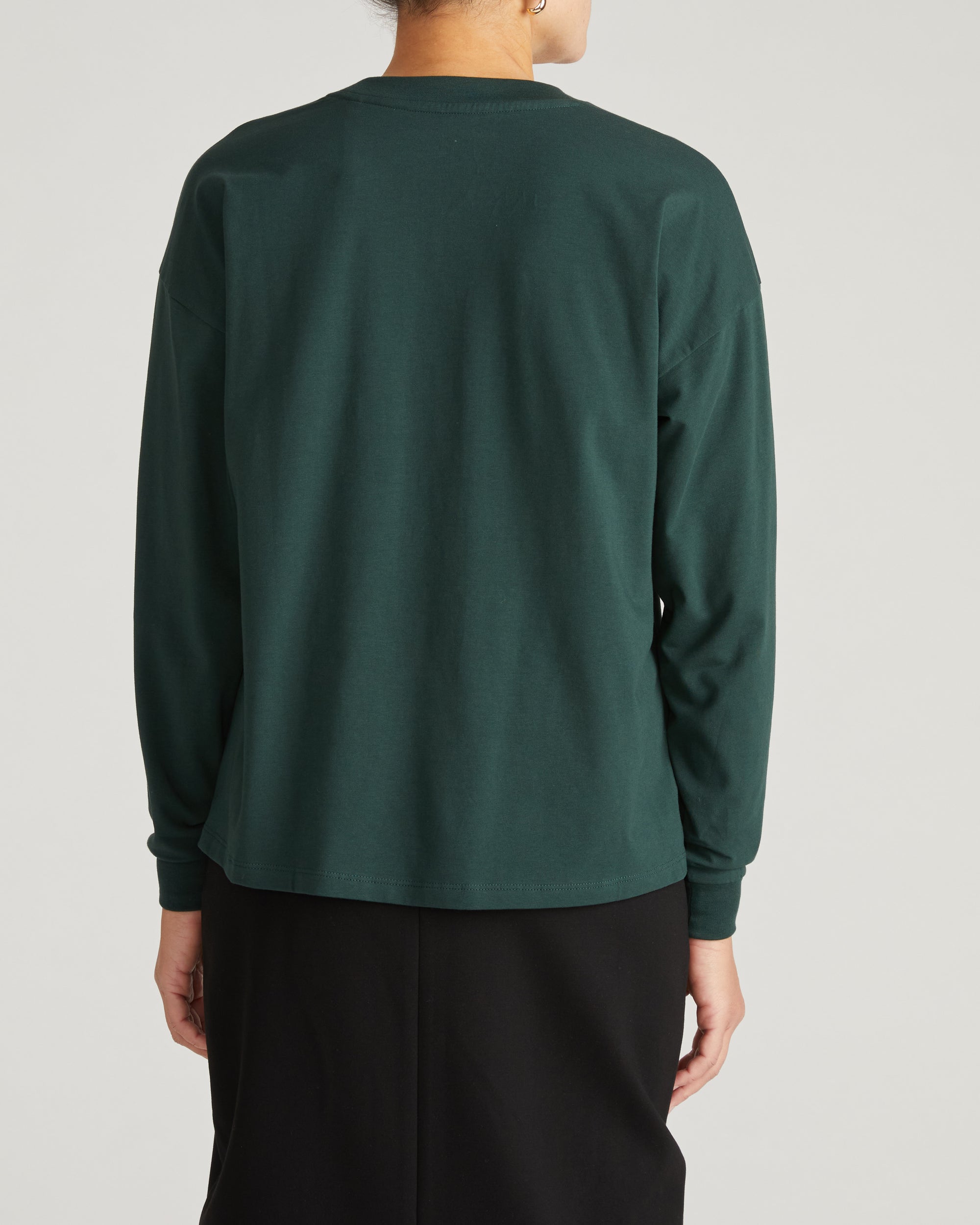 Long Sleeve Relaxed Tee - Forest Green