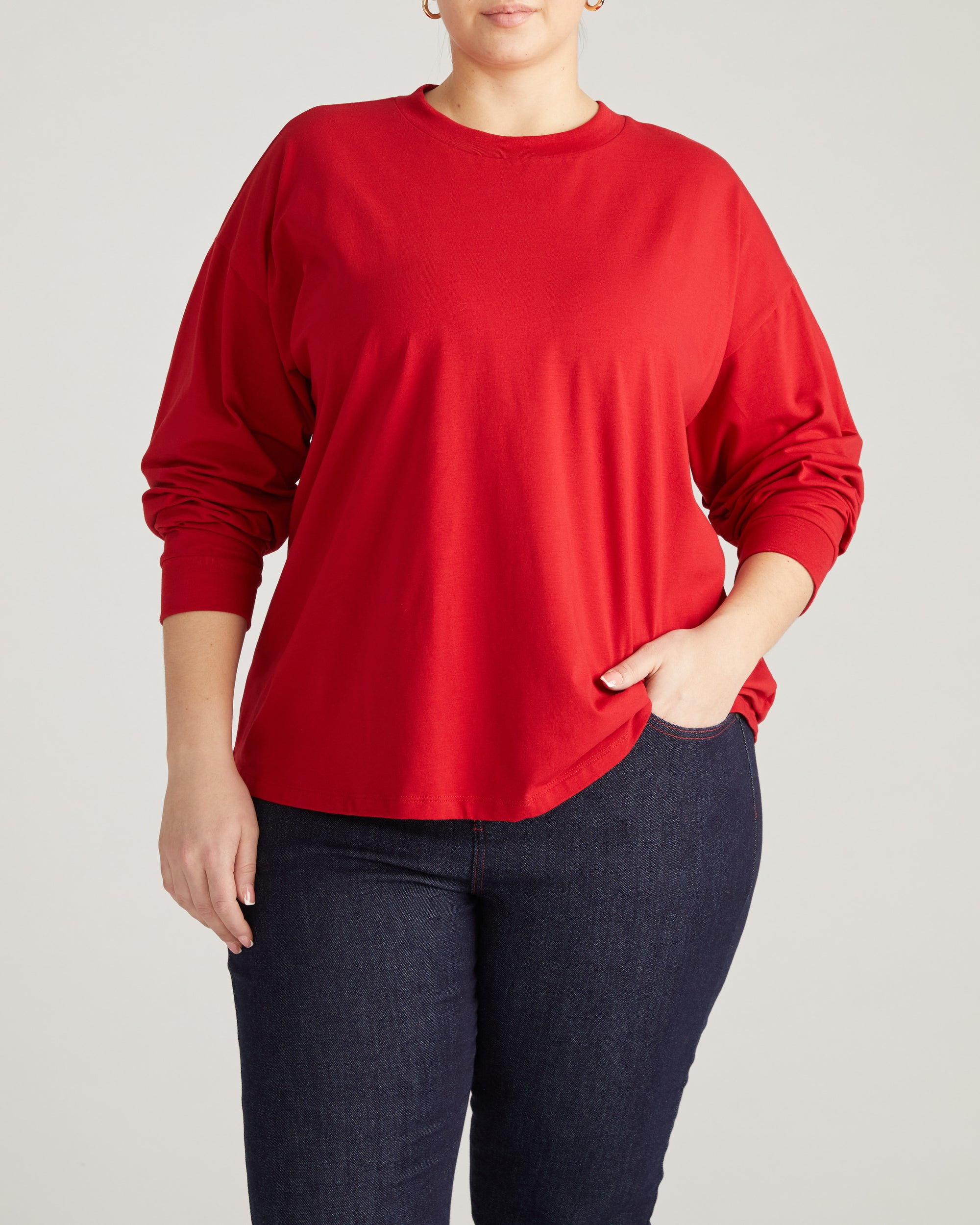 Long Sleeve Relaxed Tee - Ruby Red – Universal Standard