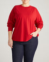 Long Sleeve Relaxed Tee - Ruby Red
