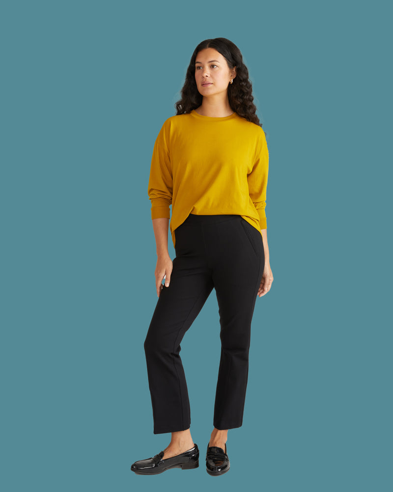 Long Sleeve Relaxed Tee - Mustard