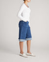 Henley Long Sleeve Ribbed Tee - White/Striped Trim | Plus Size & Straight Size Women's Fashion | Universal Standard