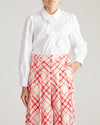 Janet Tie-Neck Cotton Poplin Shirt - White