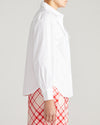 Janet Tie-Neck Cotton Poplin Shirt - White