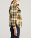 Janet Tie-Neck Cotton Poplin Shirt - Brown Plaid