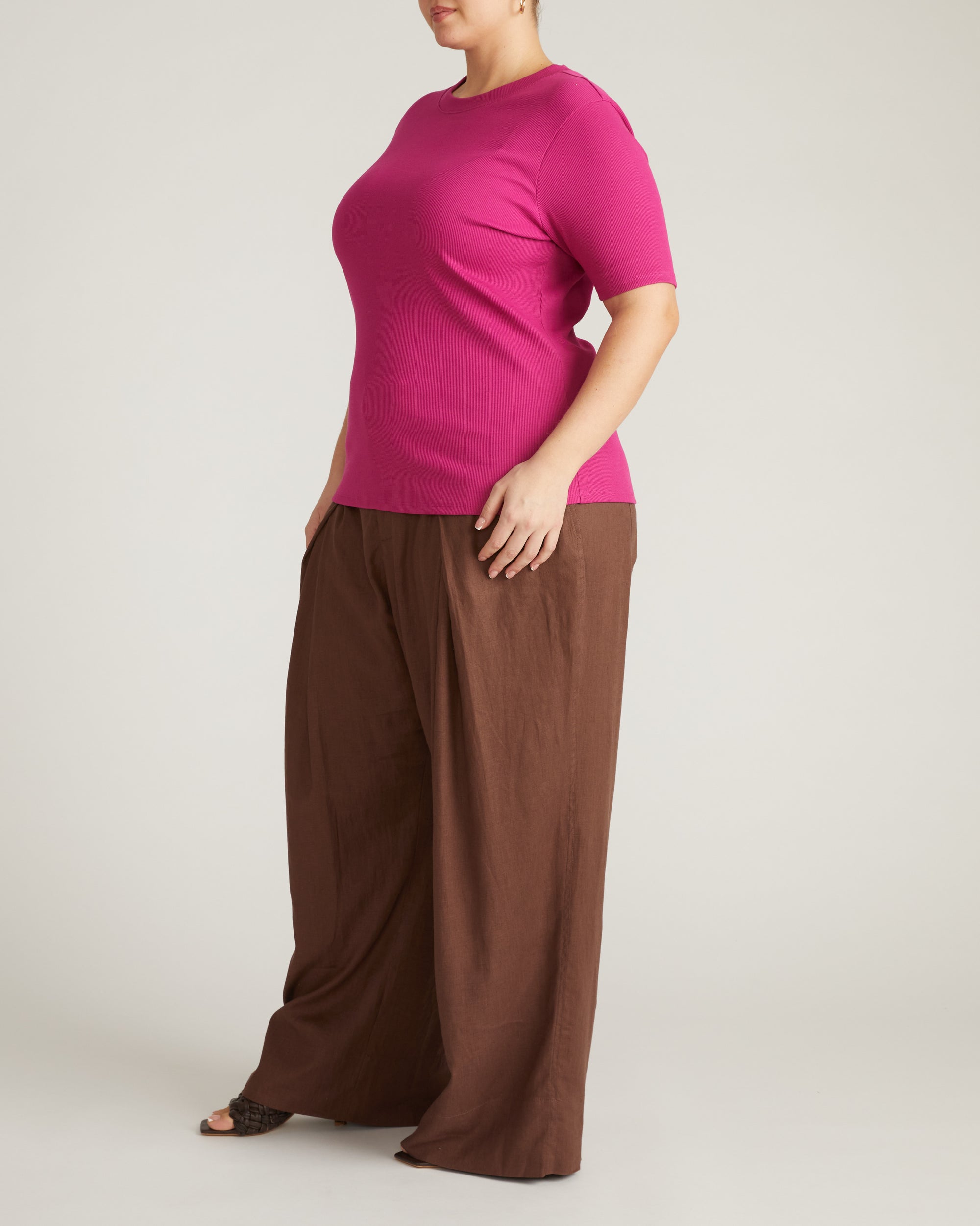 Classic Ribbed Tee - Hyper Pink | Plus Size & Straight Size Women's Fashion | Universal Standard
