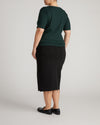 Classic Ribbed Tee - Forest Green/Striped Trim | Plus Size & Straight Size Women's Fashion | Universal Standard