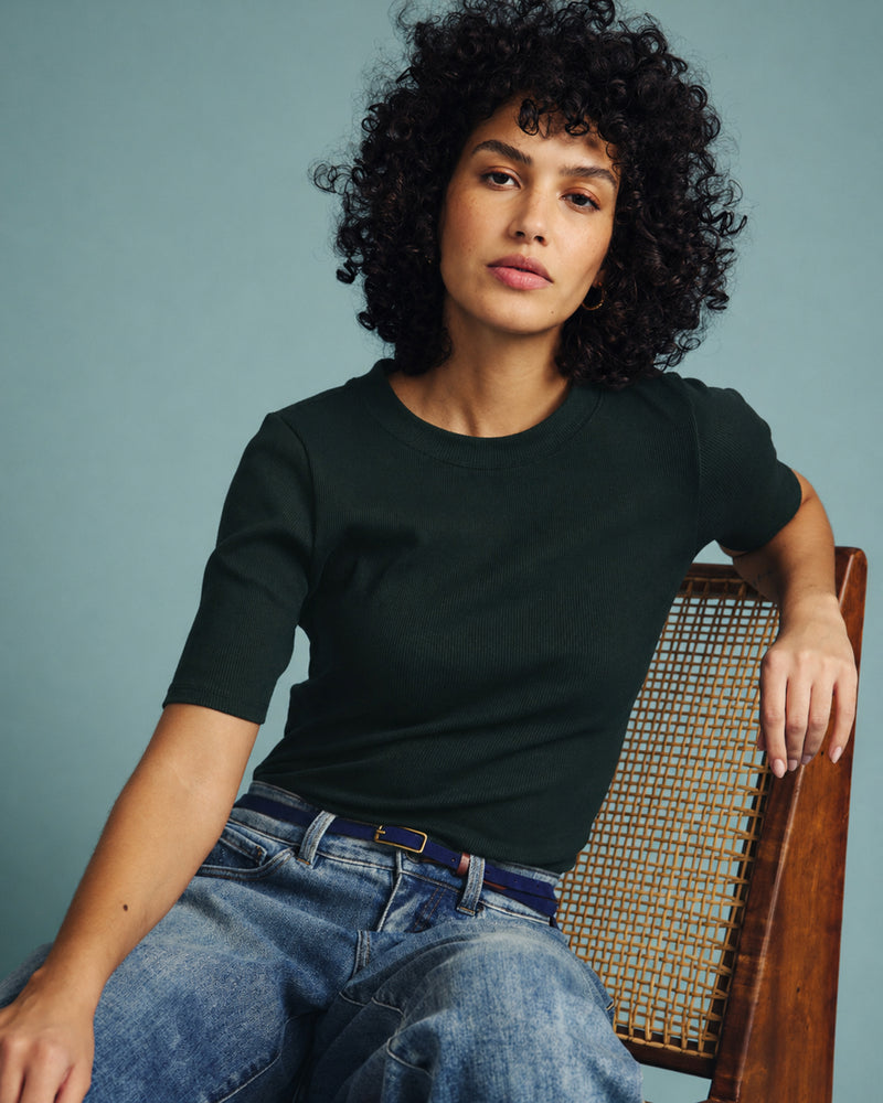 Classic Ribbed Tee - Conifer | Plus Size & Straight Size Women's Fashion | Universal Standard