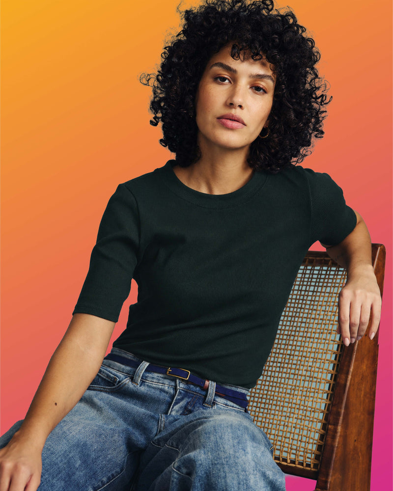 Classic Ribbed Tee - Conifer
